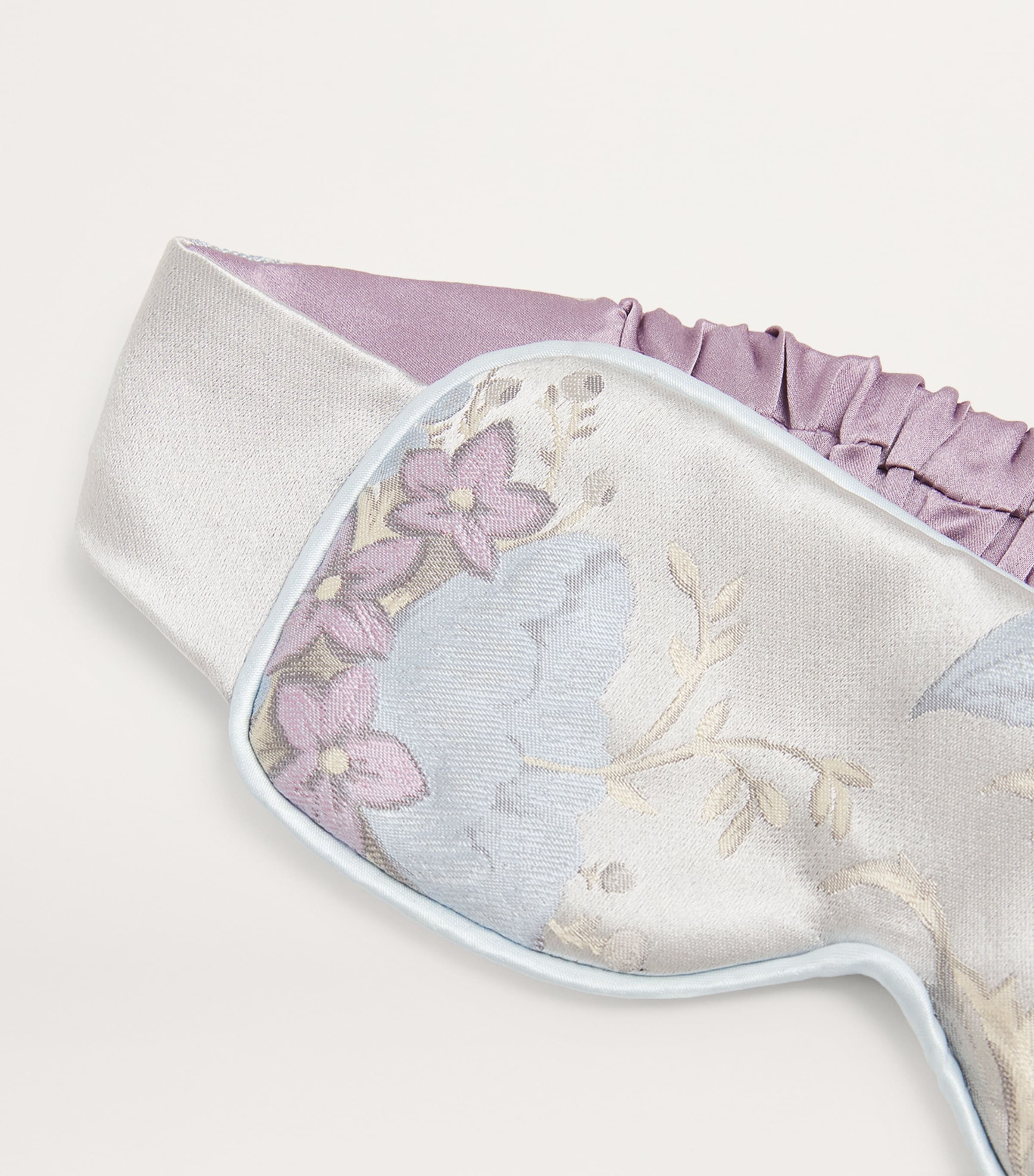 Silk Floral Jacquard Eye Mask AMETHYST & IVORY Image 4