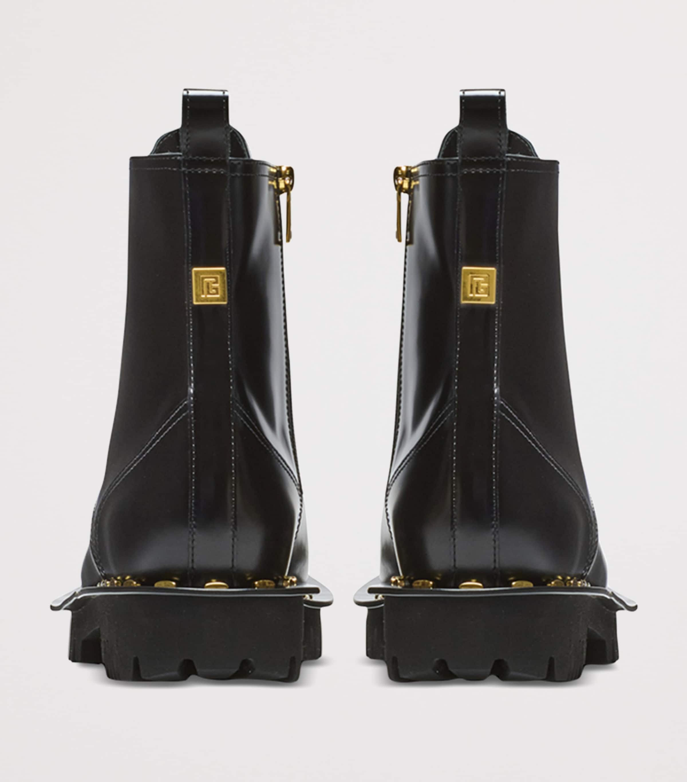 Glazed Leather Army Boots 0PA NOIR Image 7