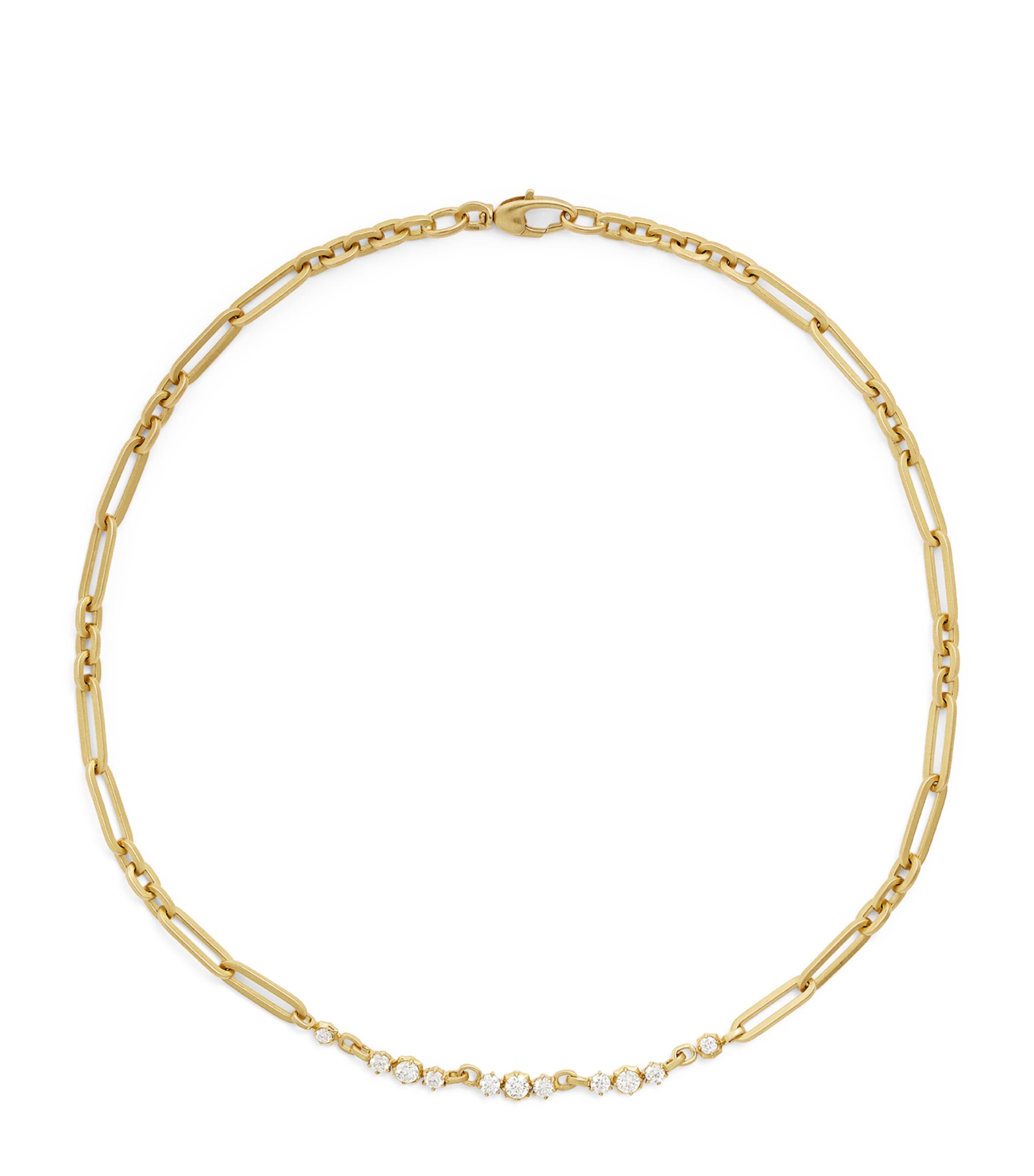 Jade Trau Yellow Gold And Diamond Paige Chain Necklace In Gold