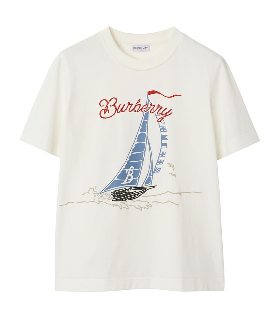 Cotton Sailboat Print T-Shirt CHALK Image 1