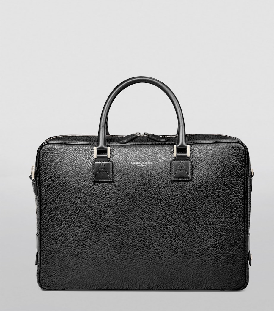 Leather Mount Street Briefcase Bag BLACK Image 9