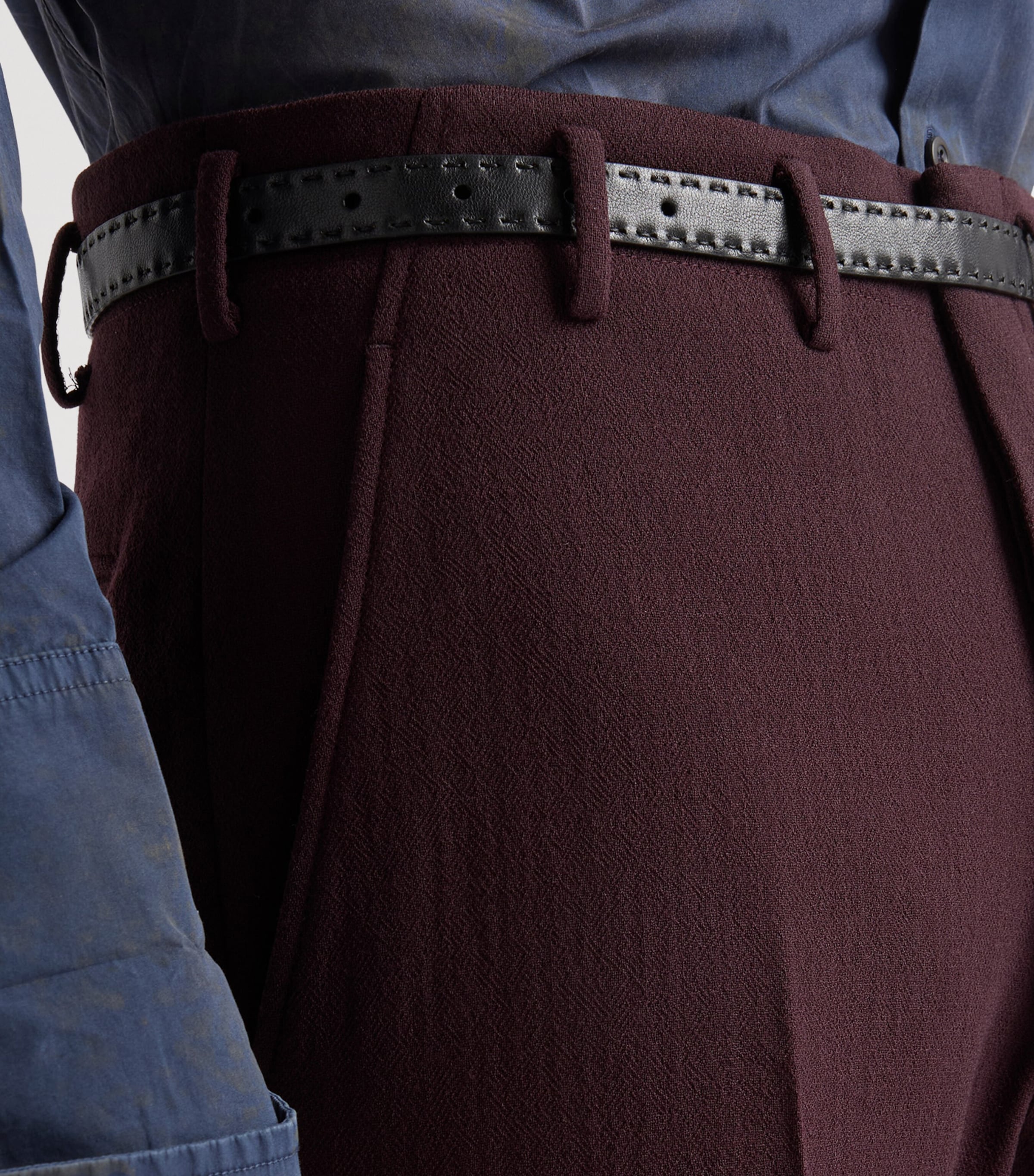 Prada Mens Wool Straight-Leg Trousers Purple Image 4