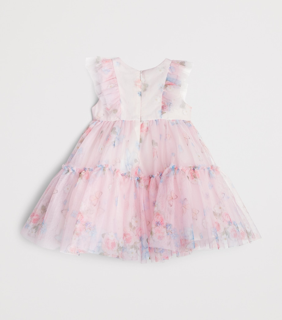 Monnalisa Floral Tulle-Overlay Dress (3-36 Months) Pink Fairytale Image 2