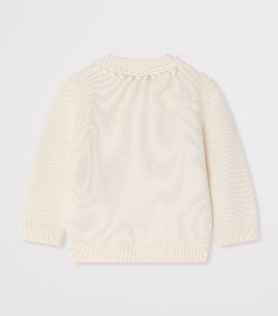 Bonpoint Cotton-Cashmere Cardigan (6-18 Months) Craie Image 2