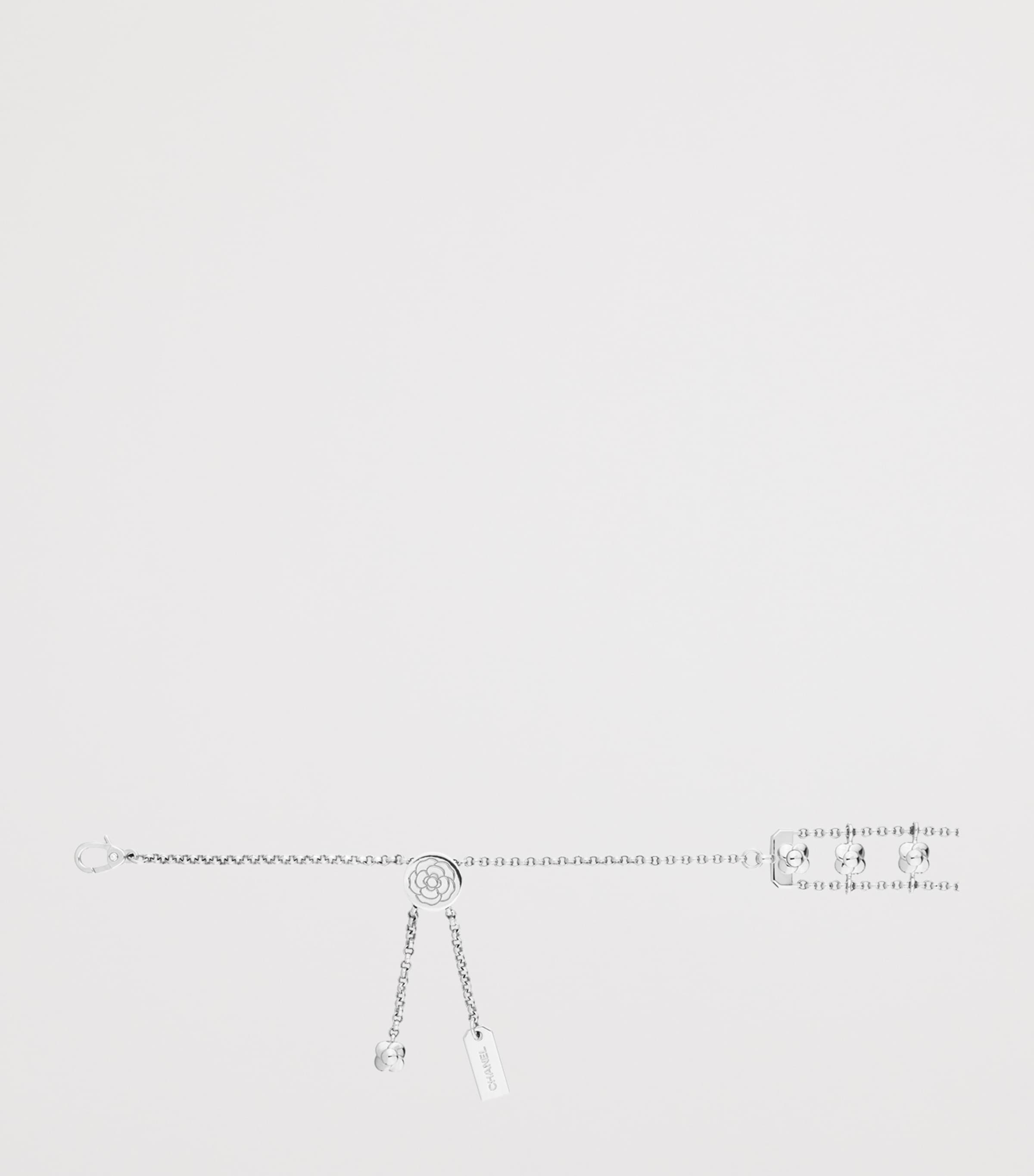 White Gold and Diamond Bouton de Camélia Supple Choker WHITE Image 3