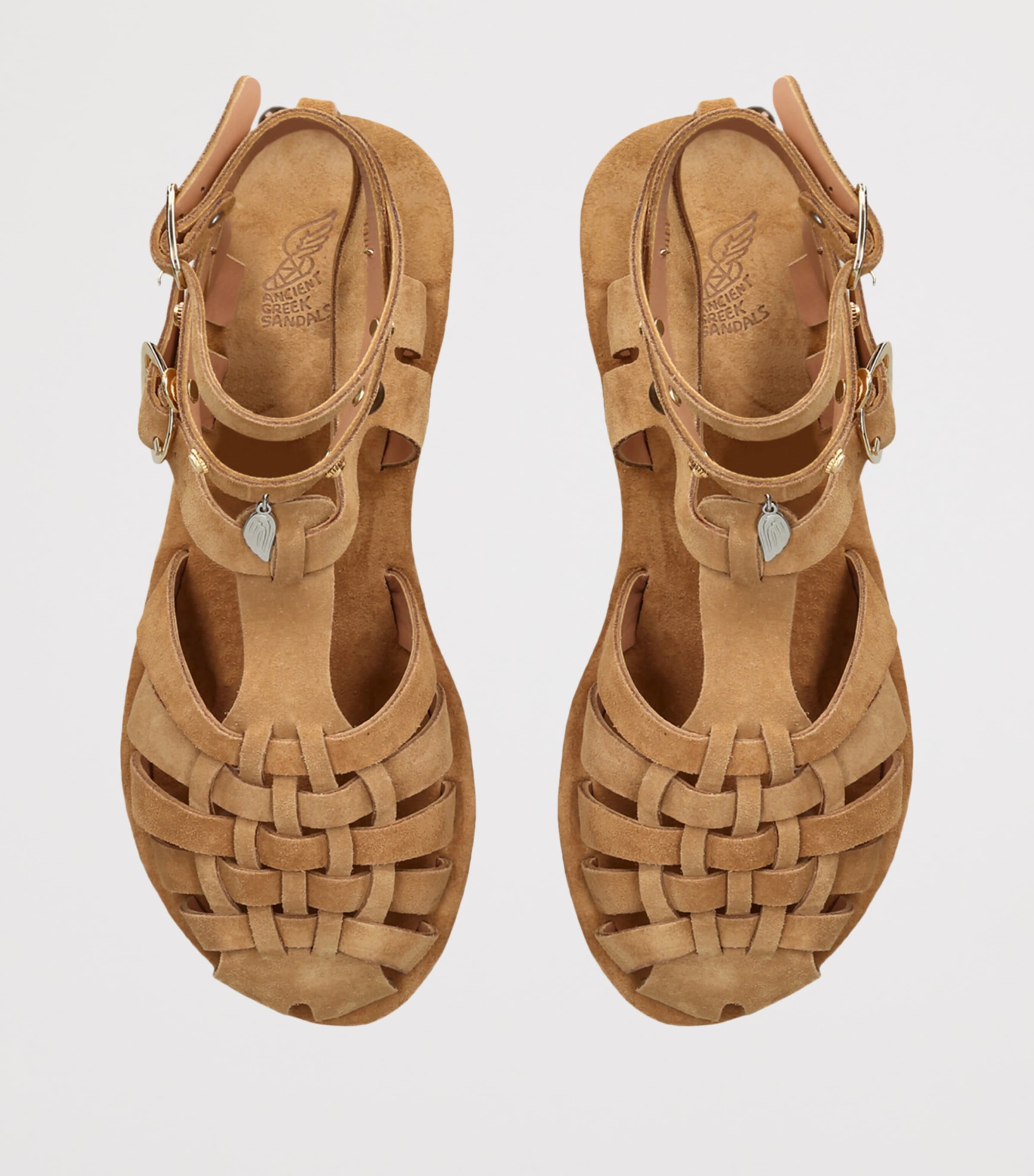 Ancient Greek Sandals Suede Karina Sandals Beige Image 4