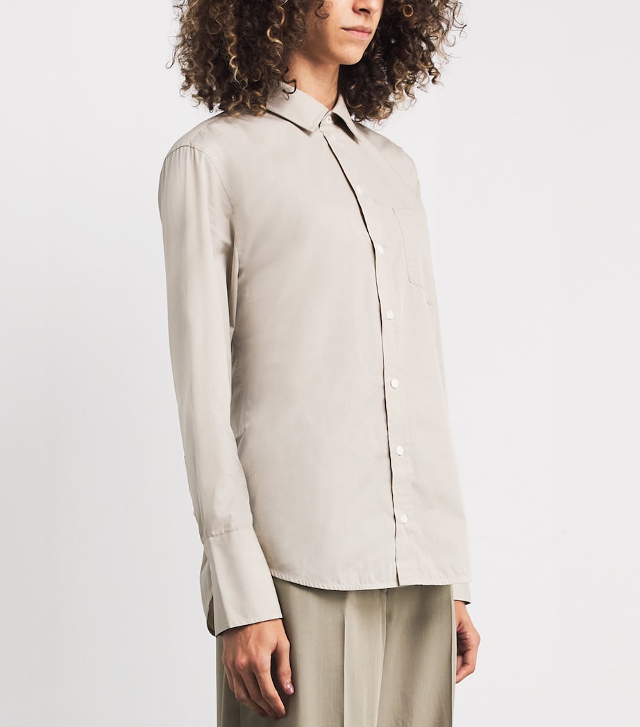 Cotton Tab-Detail Shirt 9474 PUMICE Image 3