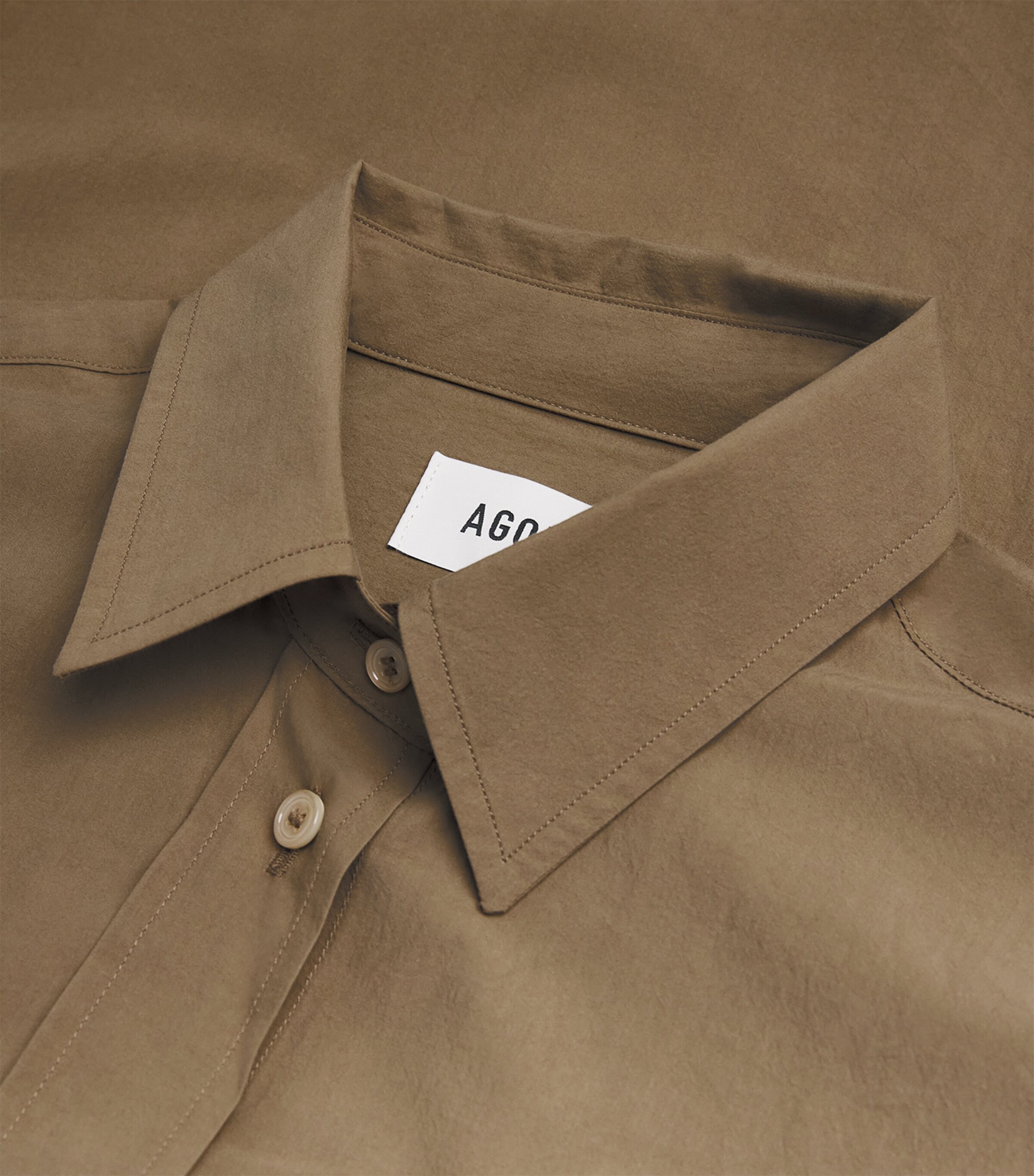 AGOLDE Womens Cotton Sona Shirt Hamoa Md Khaki Image 6
