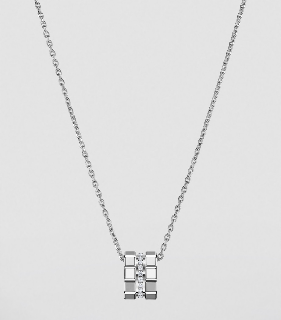 White Gold and Diamond Ice Cube Necklace 18K WHITE GOLD Image 3