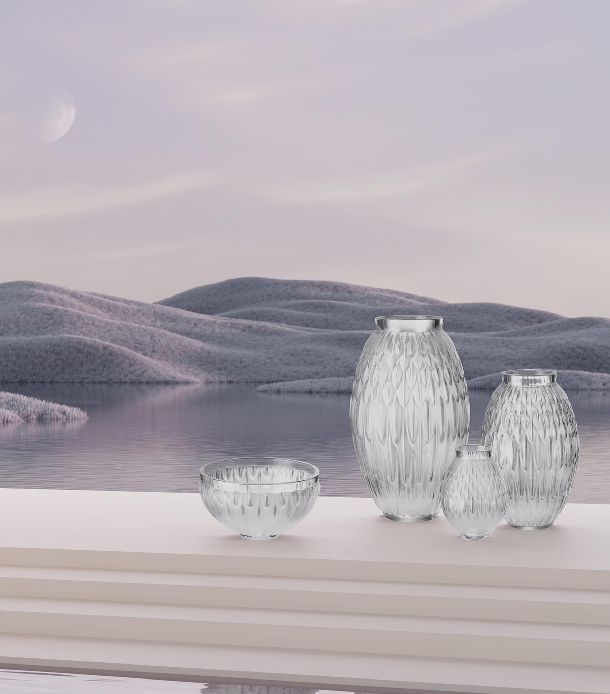 Lalique Small Crystal Plumes Vase (15cm) | Home Accessories | Vases | Designers | Lalique Lalique Small Crystal Plumes Vase (15cm) | Home Accessories | Vases | Designers | Lalique