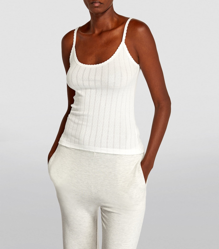 Classic Pointelle Tank Top WHITE Image 3