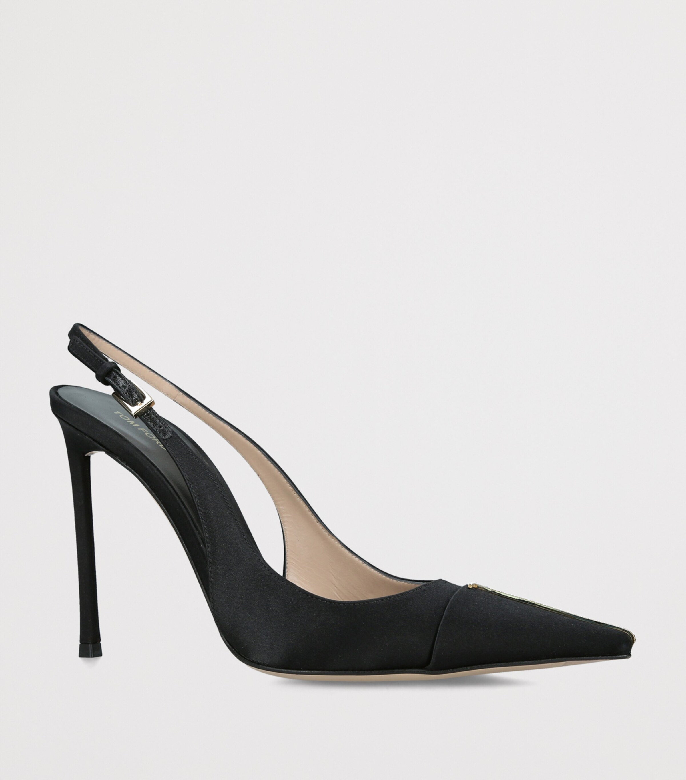 TOM FORD Satin Slingback Pumps 105 Black Image 3