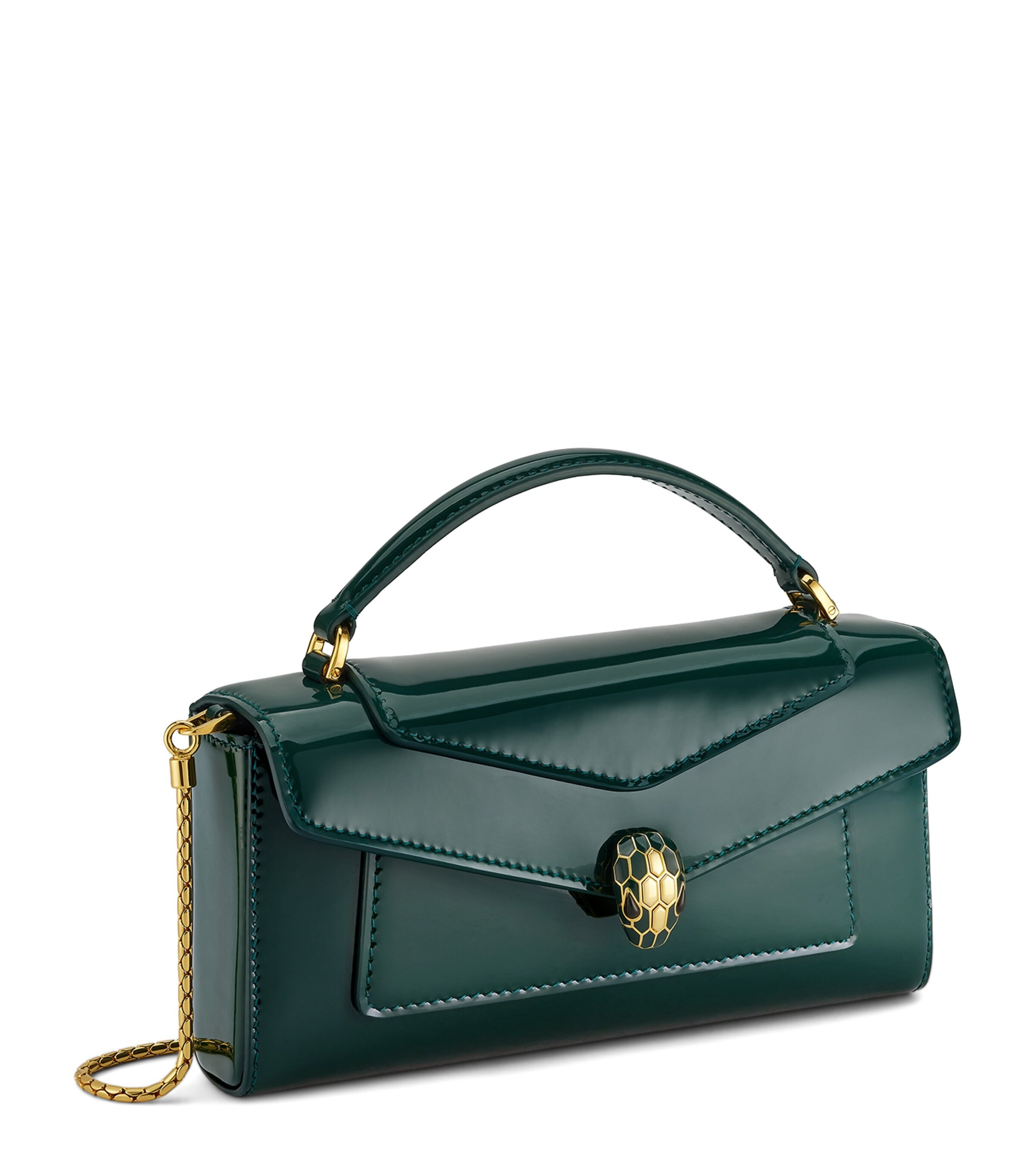 Bvlgari Green Serpenti Forever Cross-Body Phone Bag | Harrods UK
