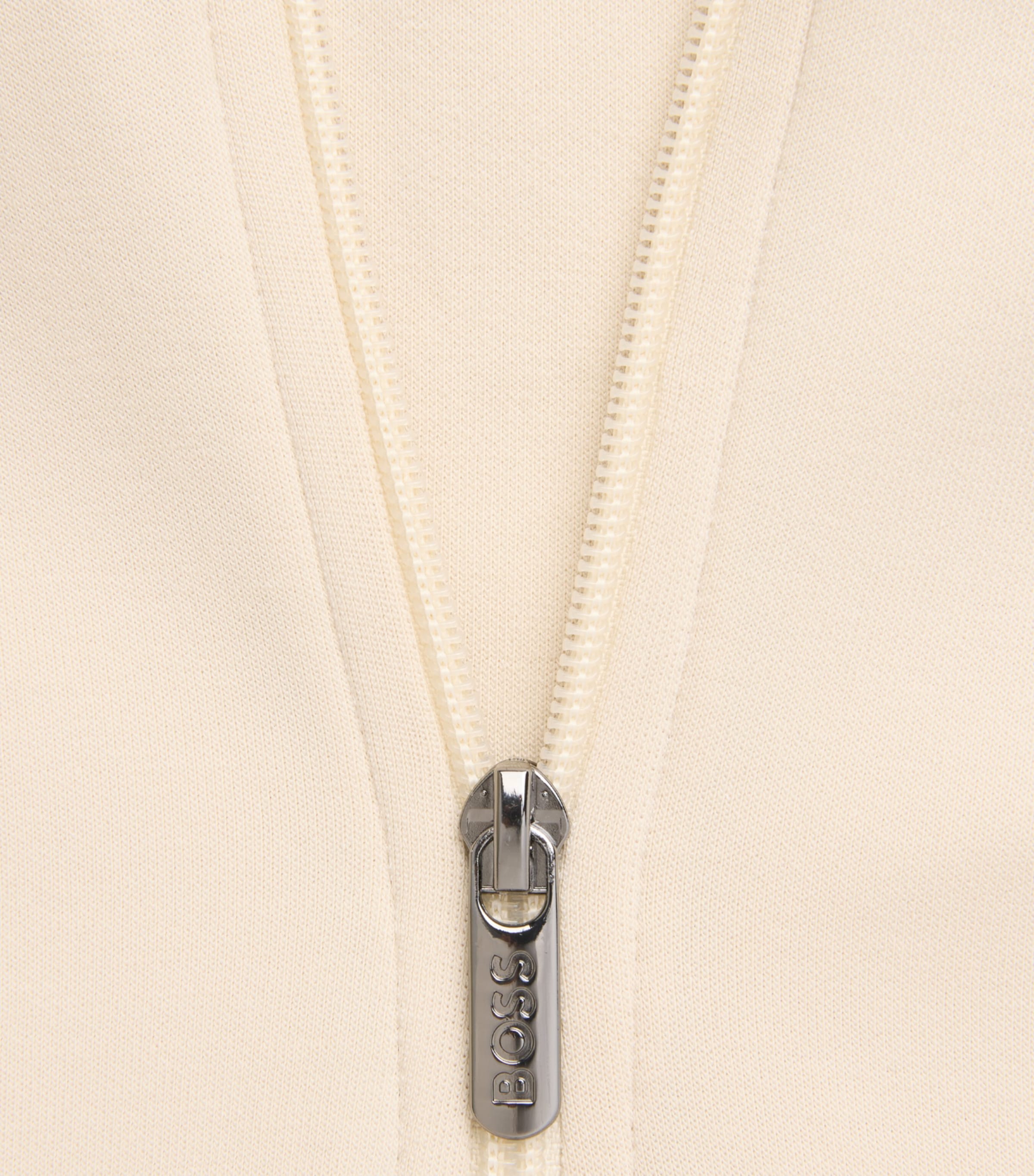 BOSS Mens Sense Quarter-Zip Sweatshirt Open White Image 6