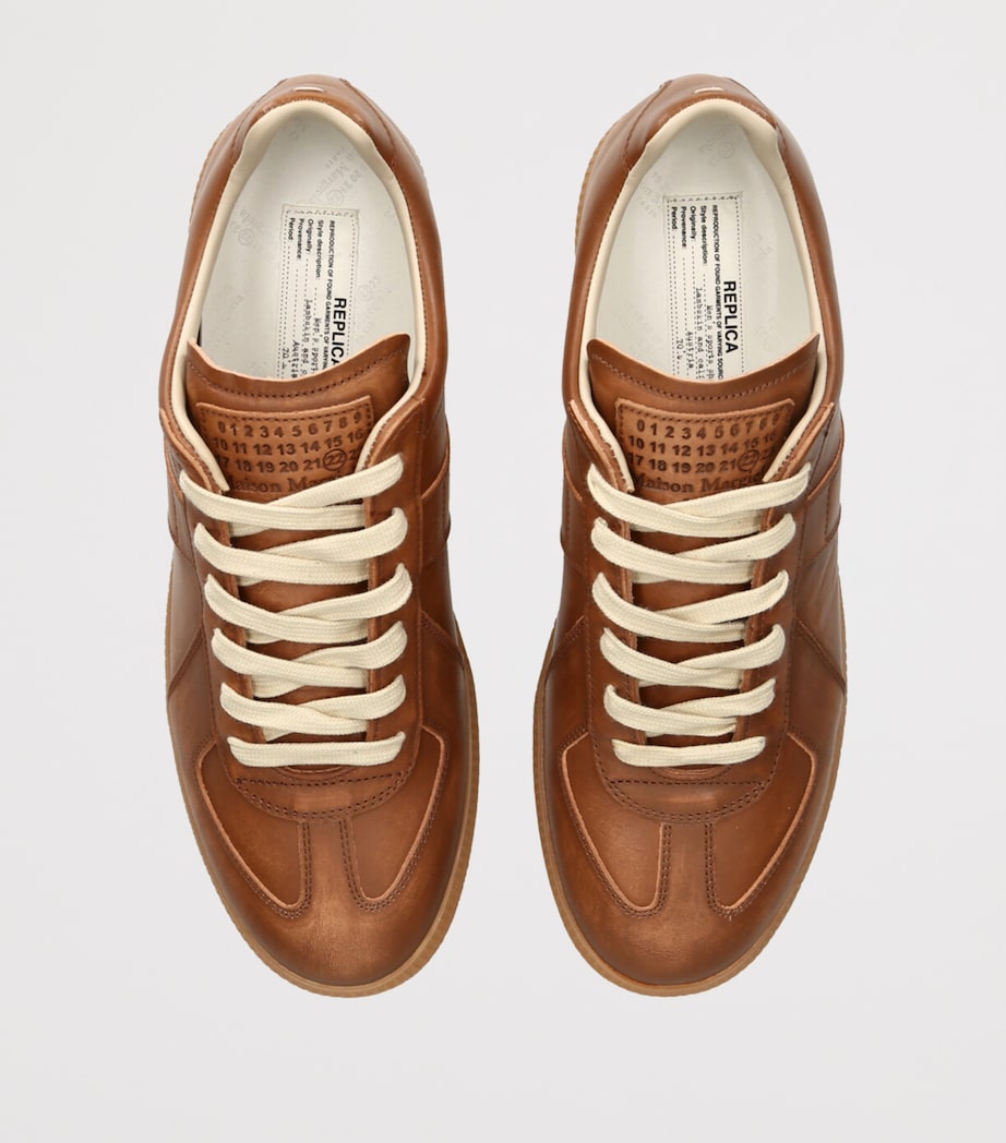 Maison Margiela Leather Replica Sneakers Tan Comb Image 4