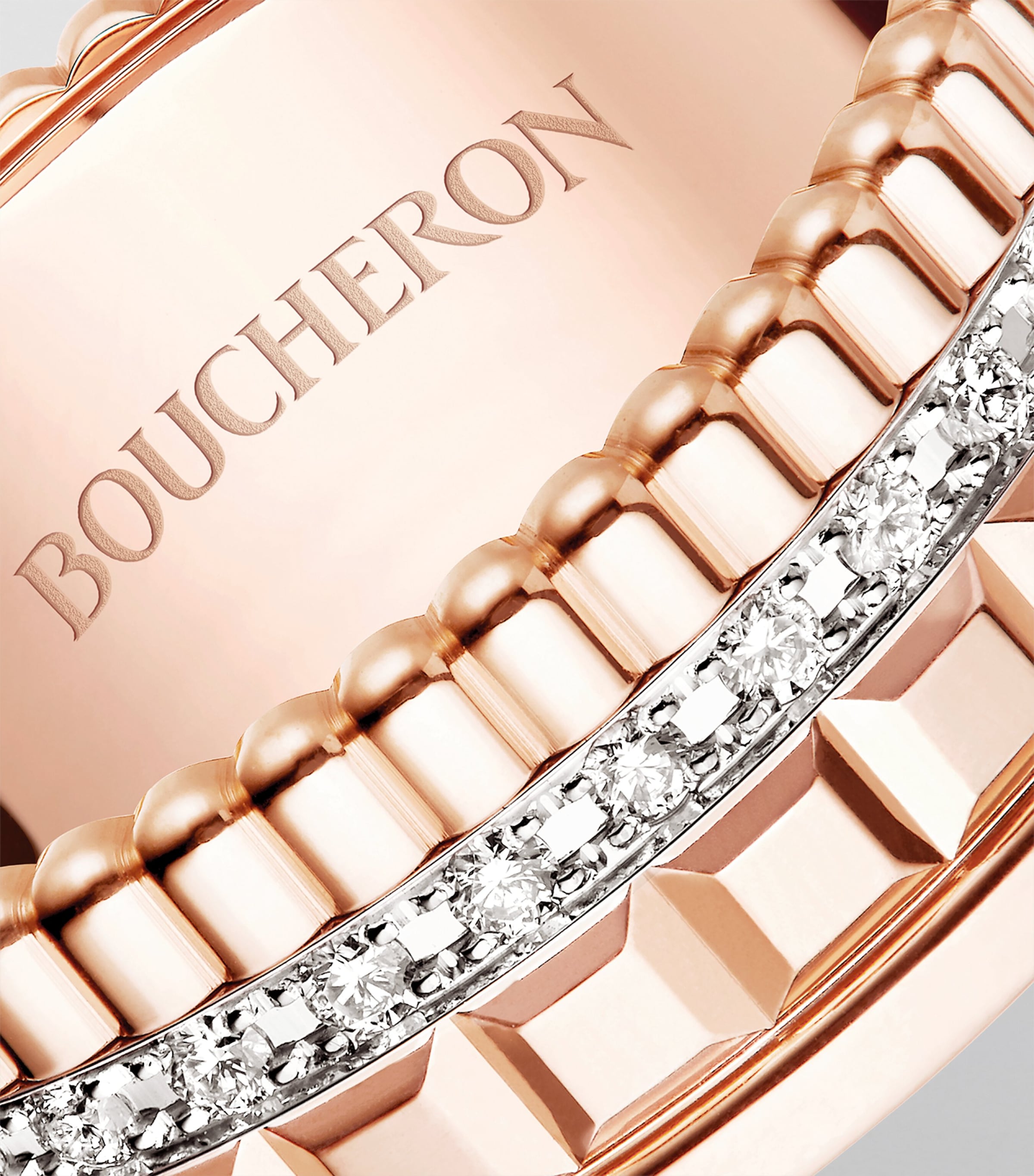 Small Rose Gold and Diamond Quatre Radiant Ring NO COLOUR Image 3