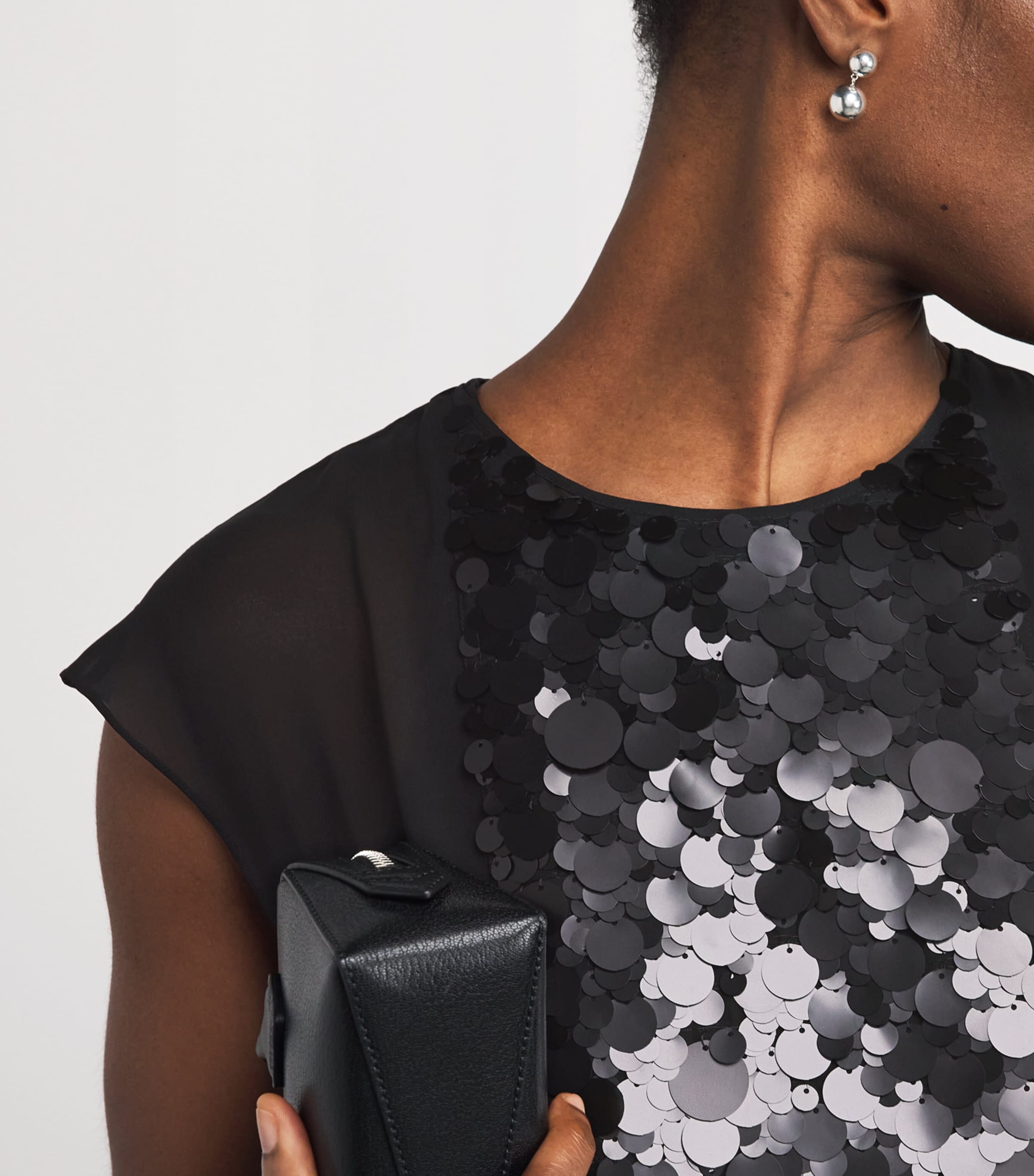 Chiffon Boulle 2-Piece Midi Dress BLACK Image 6