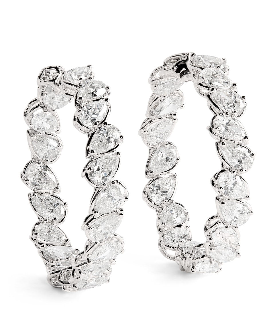 White Gold and Diamond Hoop Earrings (9.50ctw)