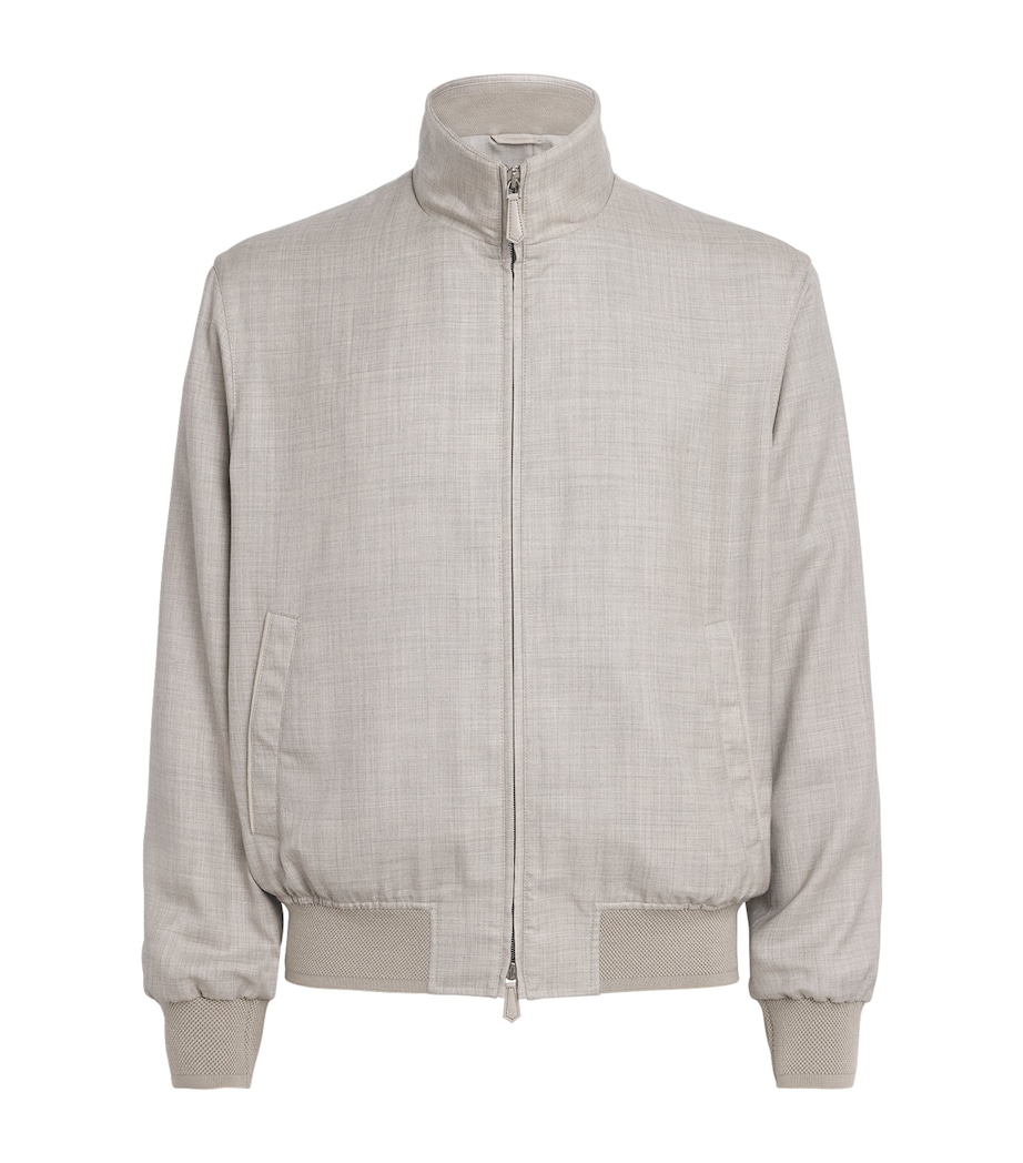 Ralph Lauren Purple Label Mens Cashmere-Silk Felton Bomber Jacket Cream/pearl Grey Image 1