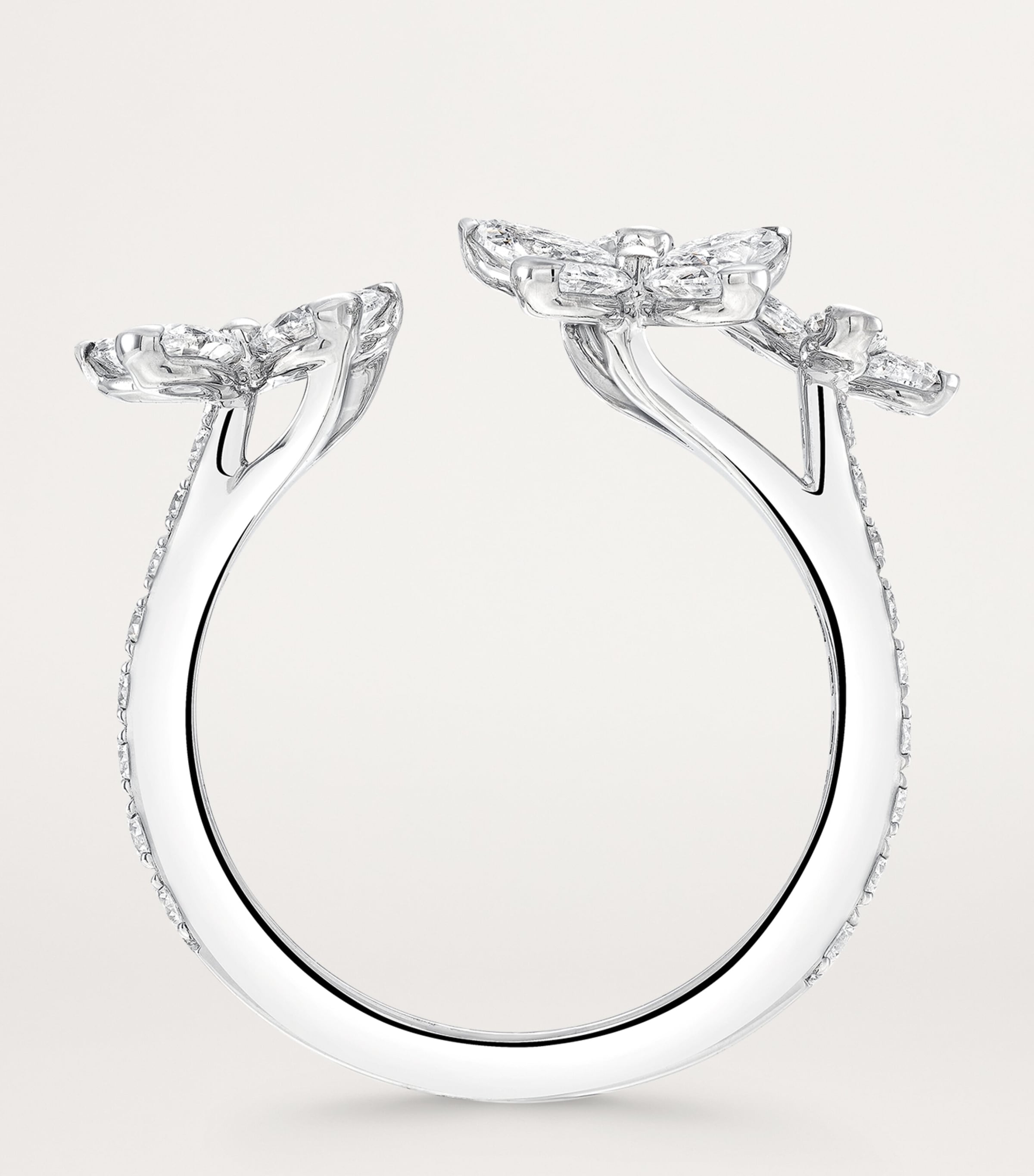 White Gold and Diamond Butterfly Ring WHITE GOLD Image 3