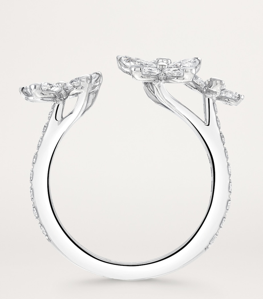 White Gold and Diamond Butterfly Ring WHITE GOLD Image 3