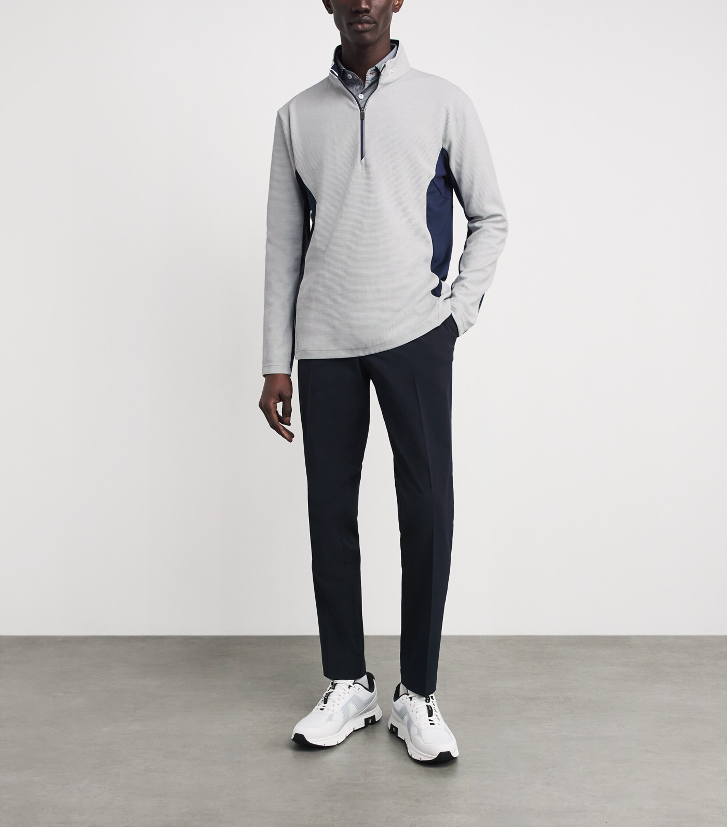 KJUS Mens Roman Midlayer Half-Zip Top Aly/atl Blu Image 2