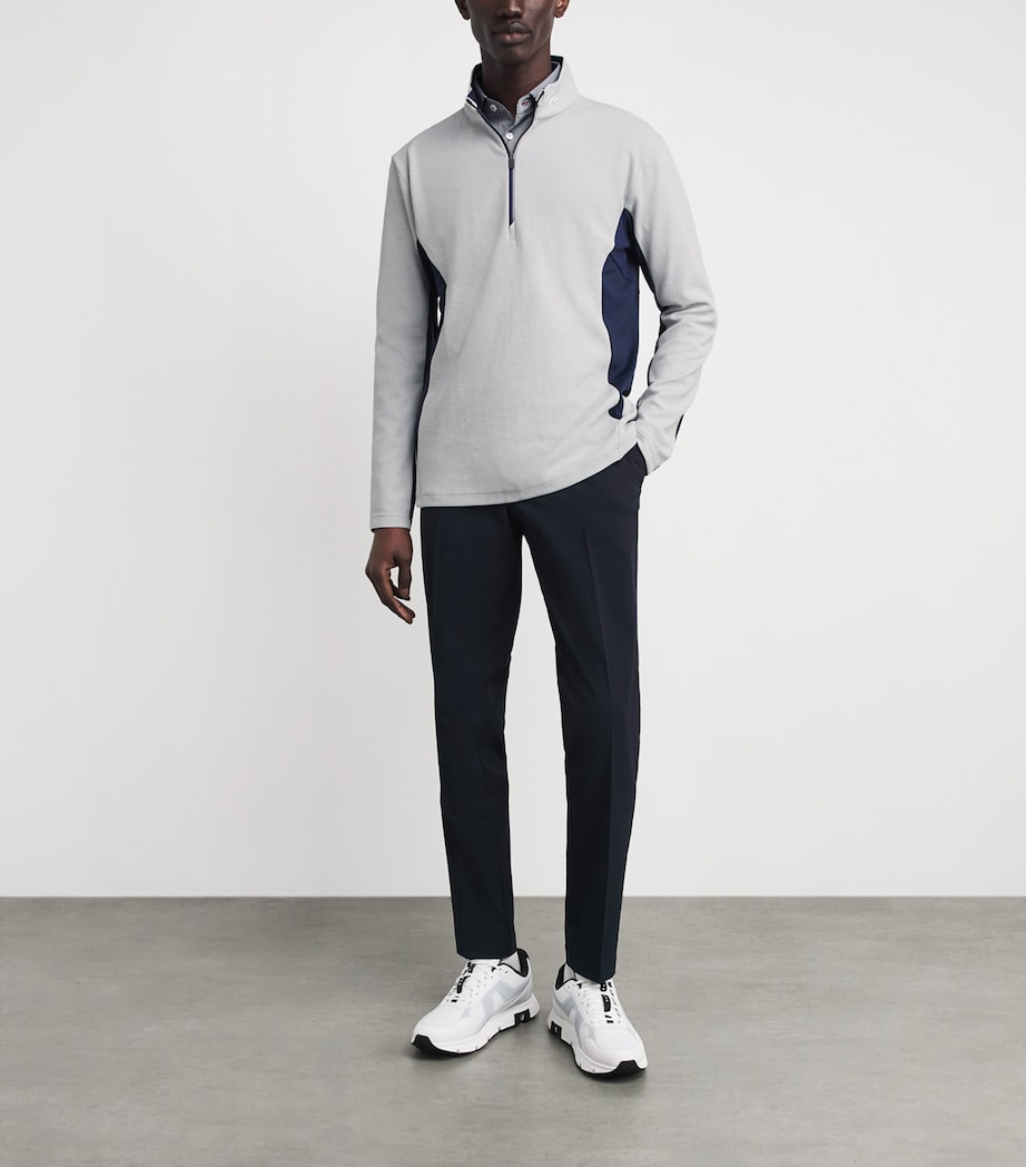KJUS Mens Roman Midlayer Half-Zip Top Aly/atl Blu Image 2