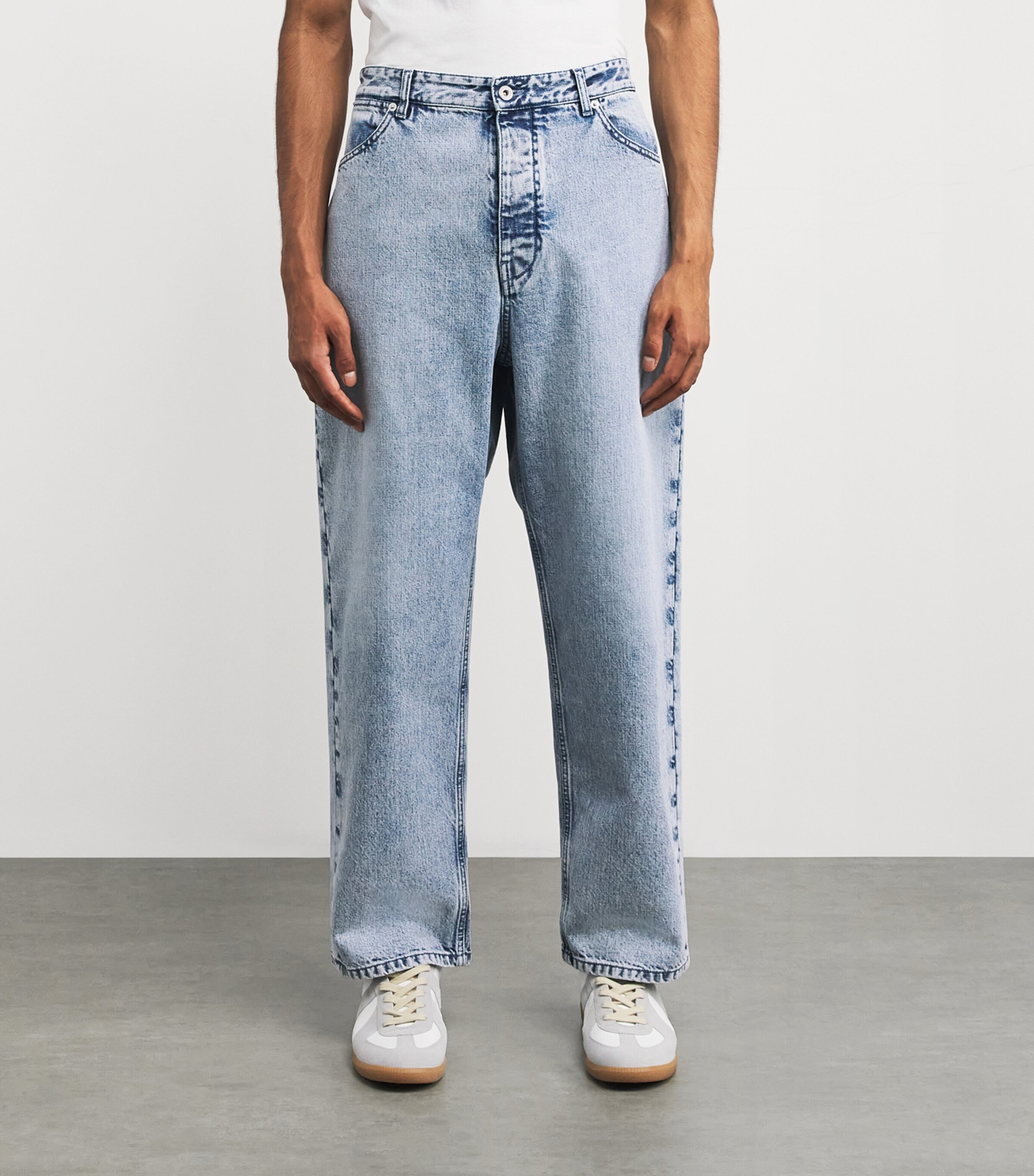 Jil Sander Mens Light-Wash Straight Jeans Antartic Image 3