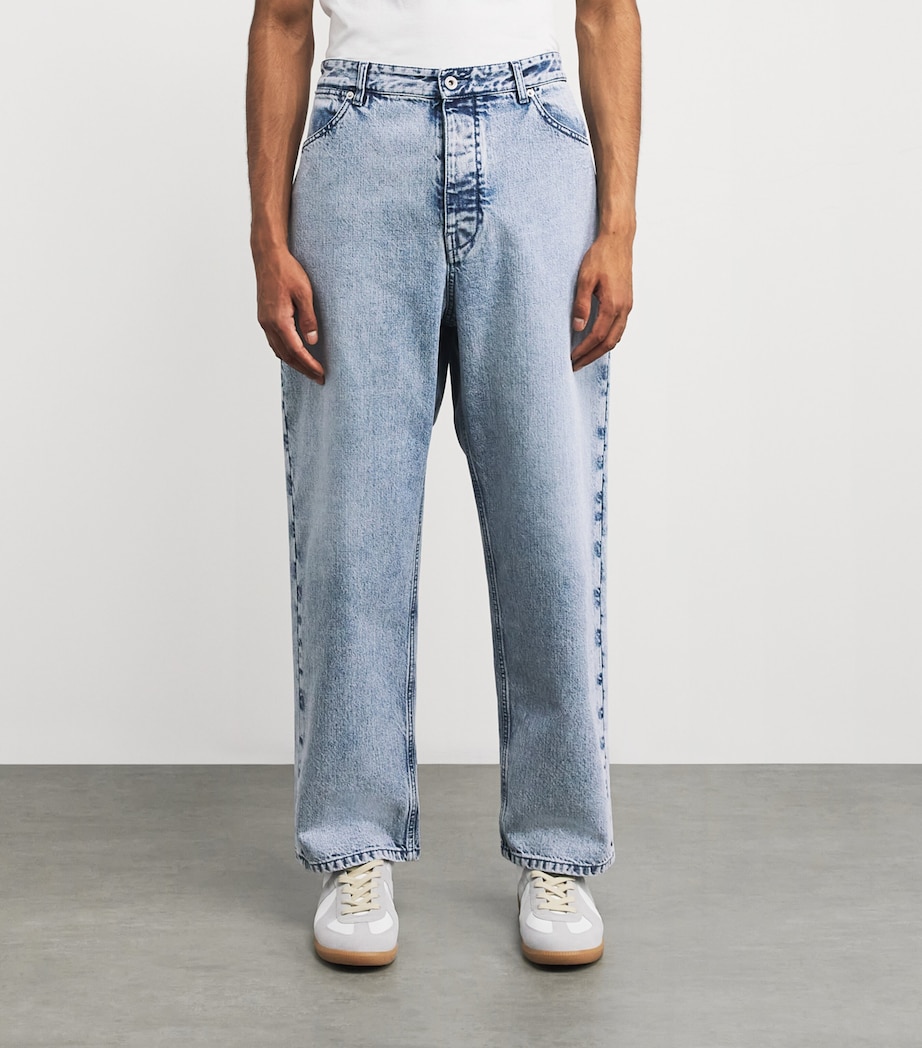 Jil Sander Mens Light-Wash Straight Jeans Antartic Image 3