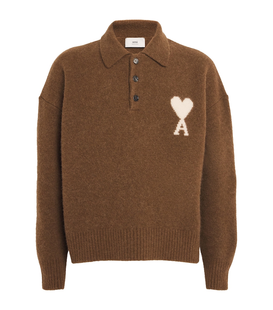 Alpaca-Blend Polo Sweater 217 - NOISETTE/ECRU Image 1