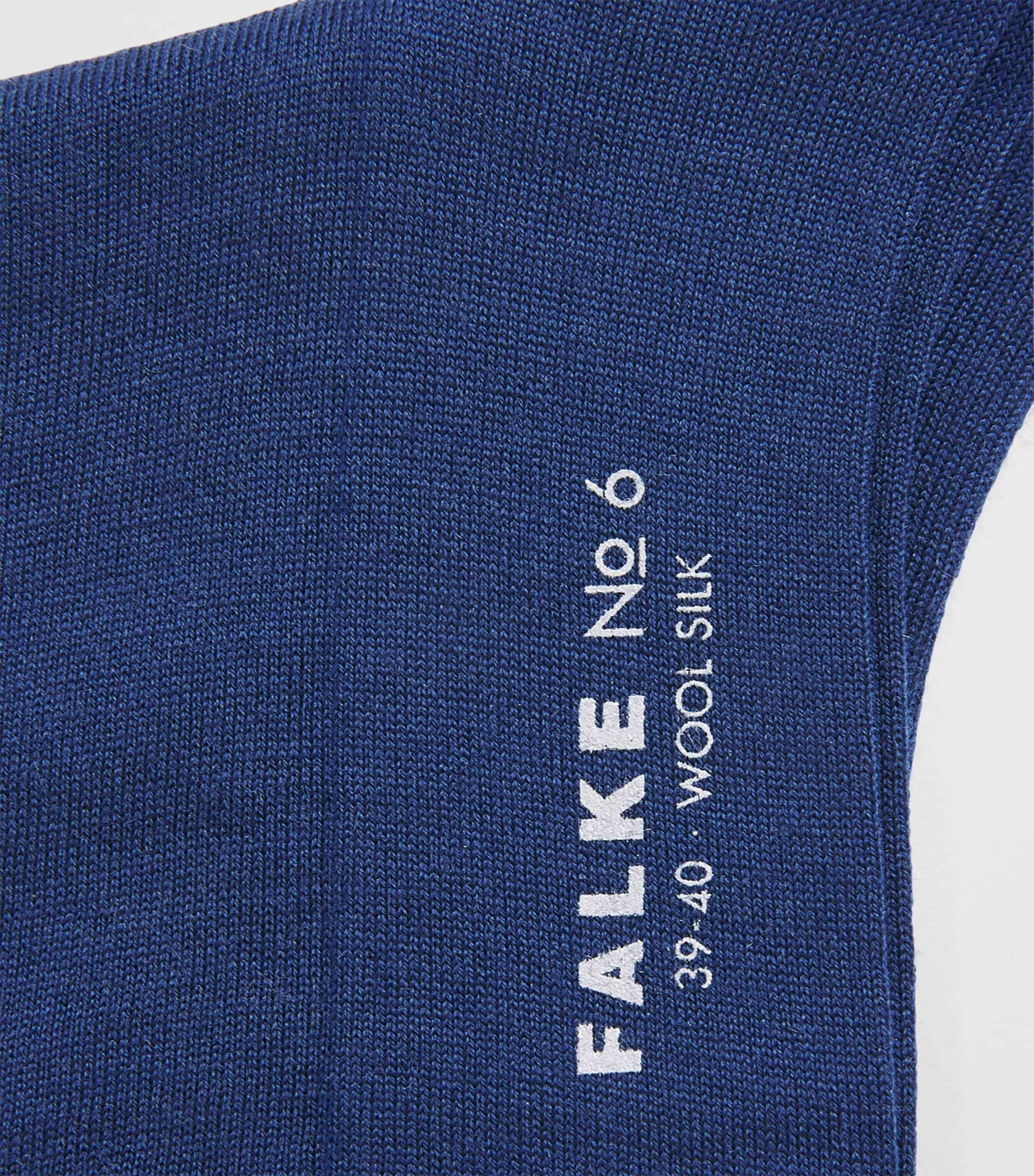 Falke Mens Wool-Silk-Blend No.6 Socks Royal Blue Image 2