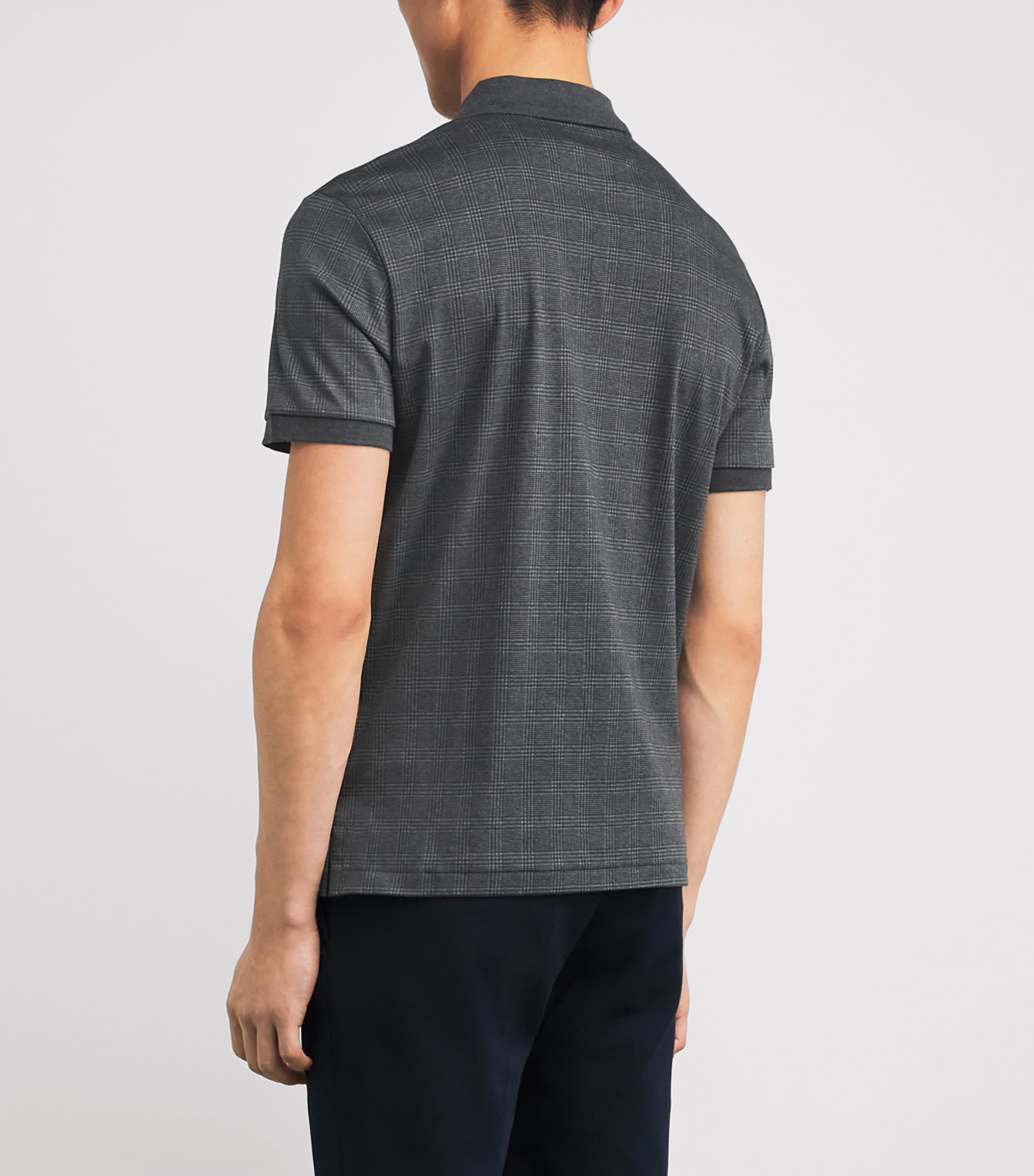 Cotton Glen Plaid Polo Shirt GREY Image 4