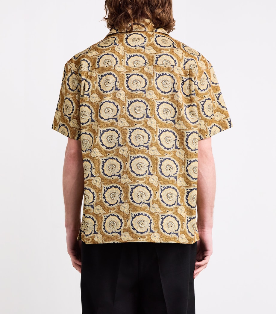 Drôle de Monsieur Mens Cotton Paisley Shirt Mustard Image 4