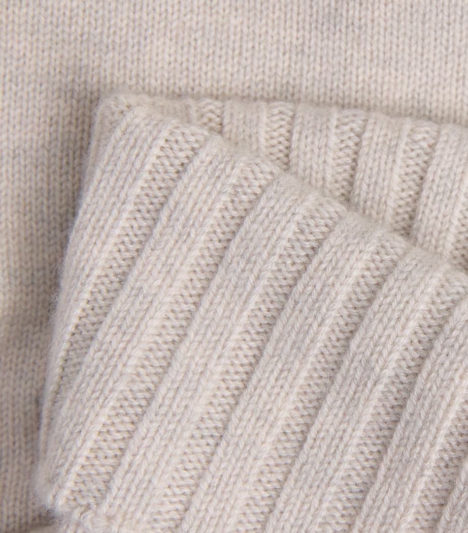 N.Peal Mens Cashmere Brompton Rollneck Sweater Pebble Grey Image 6