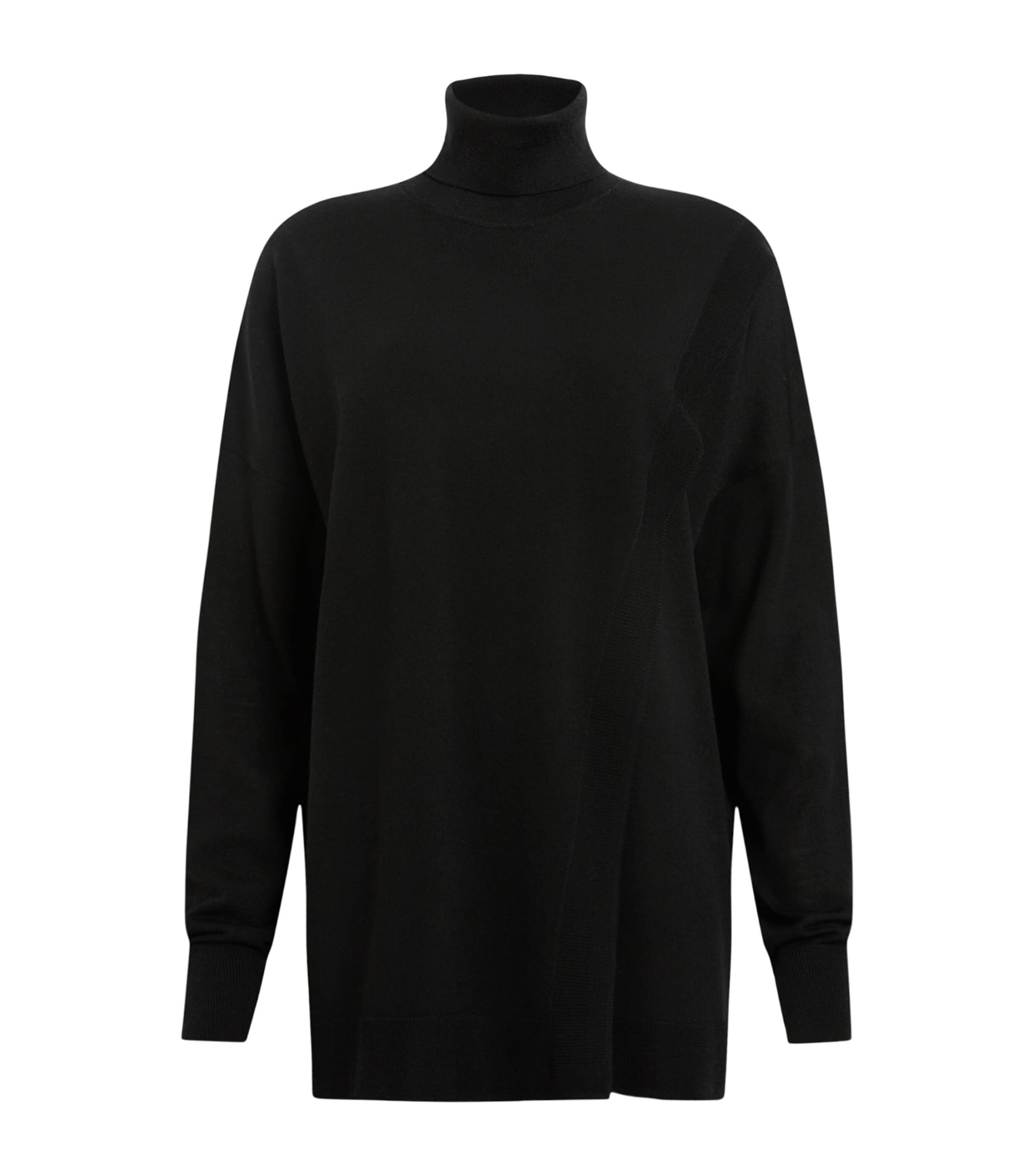 Allsaints Wool Bern Wrap Sweater In Black