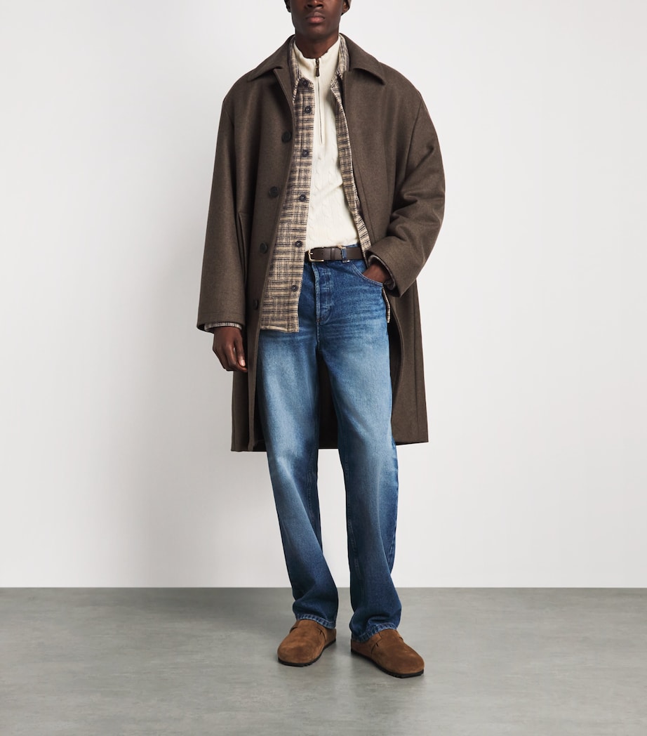 A.P.C. Mens Wool Check Overshirt Baa Beige Image 2