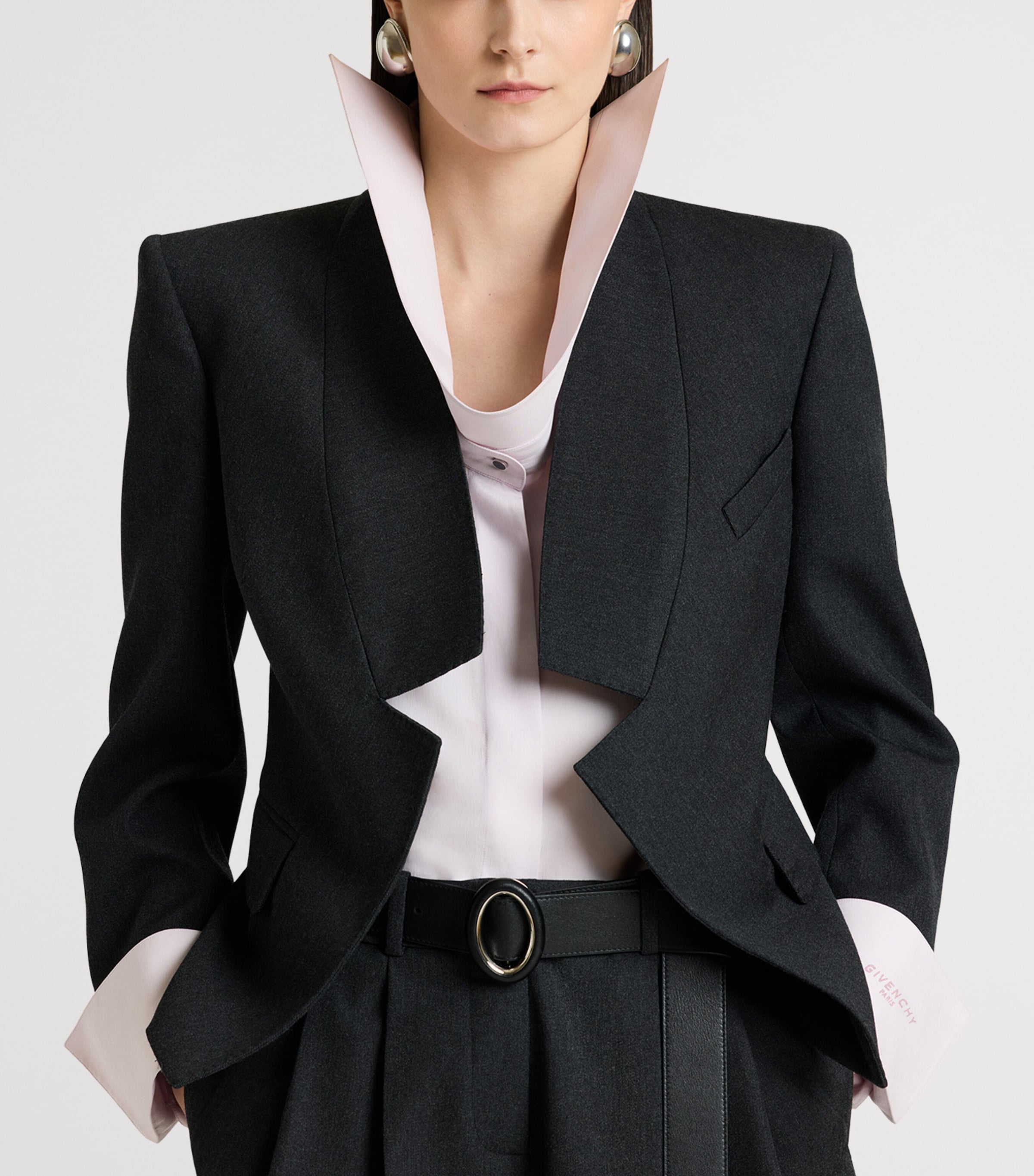 Givenchy Womens Wool Reverse Lapel Blazer Image 2