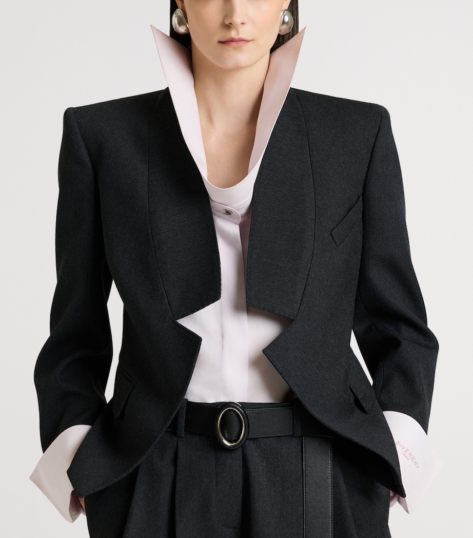 Givenchy Womens Wool Reverse Lapel Blazer Image 2