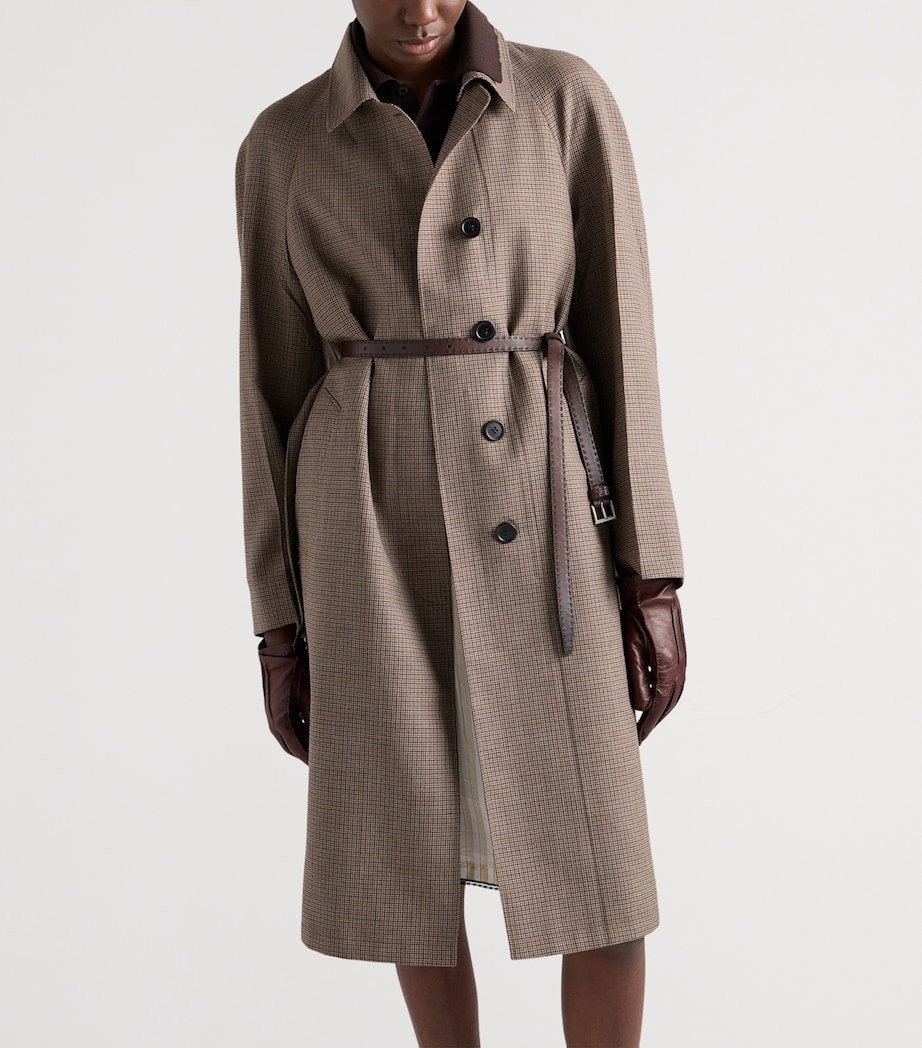 Prada Wool Houndstooth Coat Brown Image 6