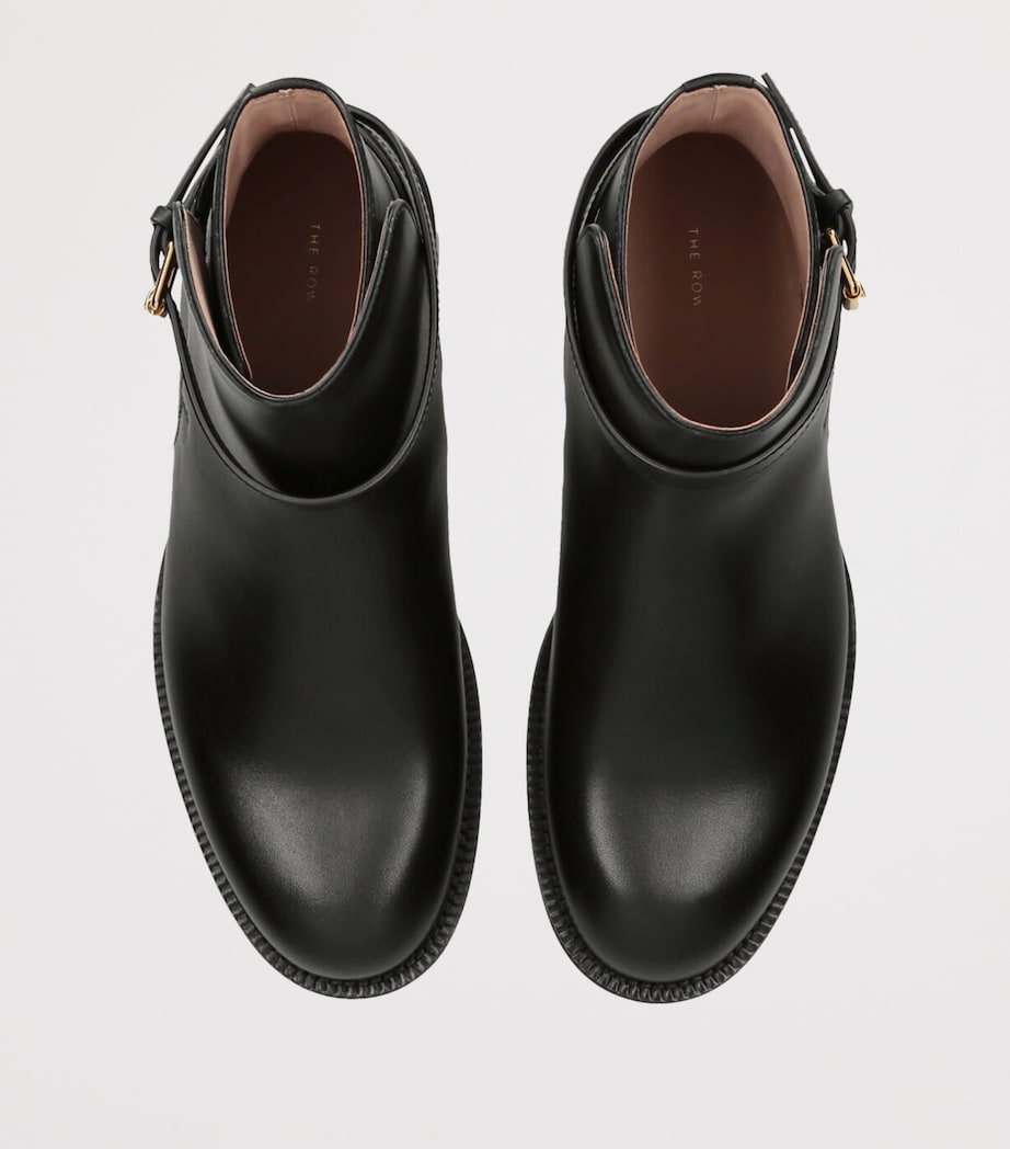 The Row Nobilis Leather Ankle Boots Black Image 4