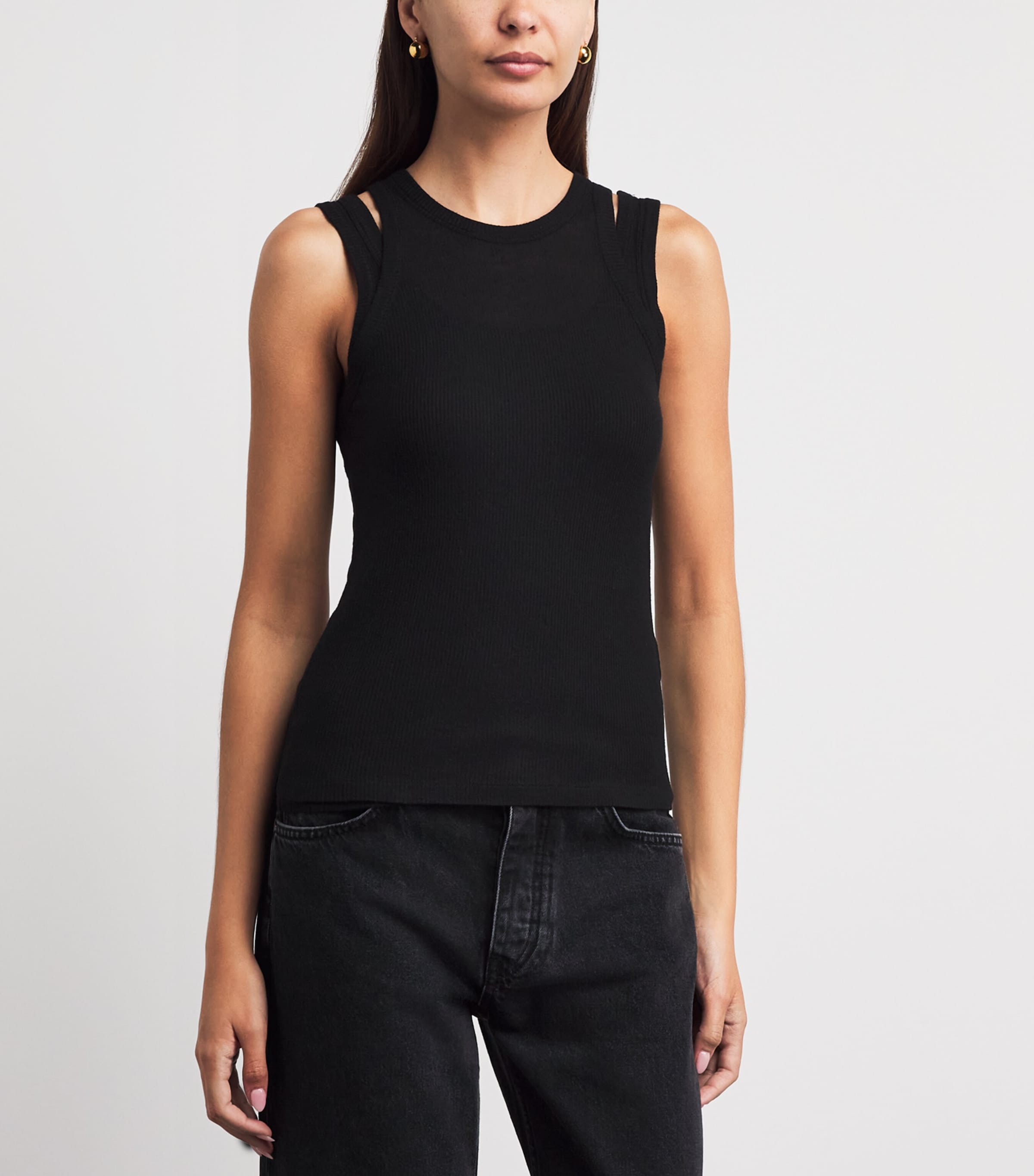 ME+EM Womens 2-In-1 Tank Top Black Image 4