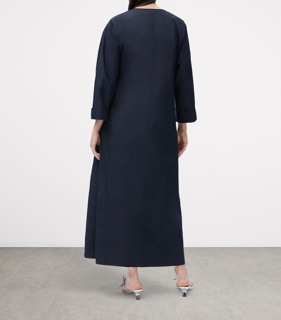 EXCLUSIVE Cotton Silver-Detail Silver Capsule Maxi Dress DARK BLUE Image 4