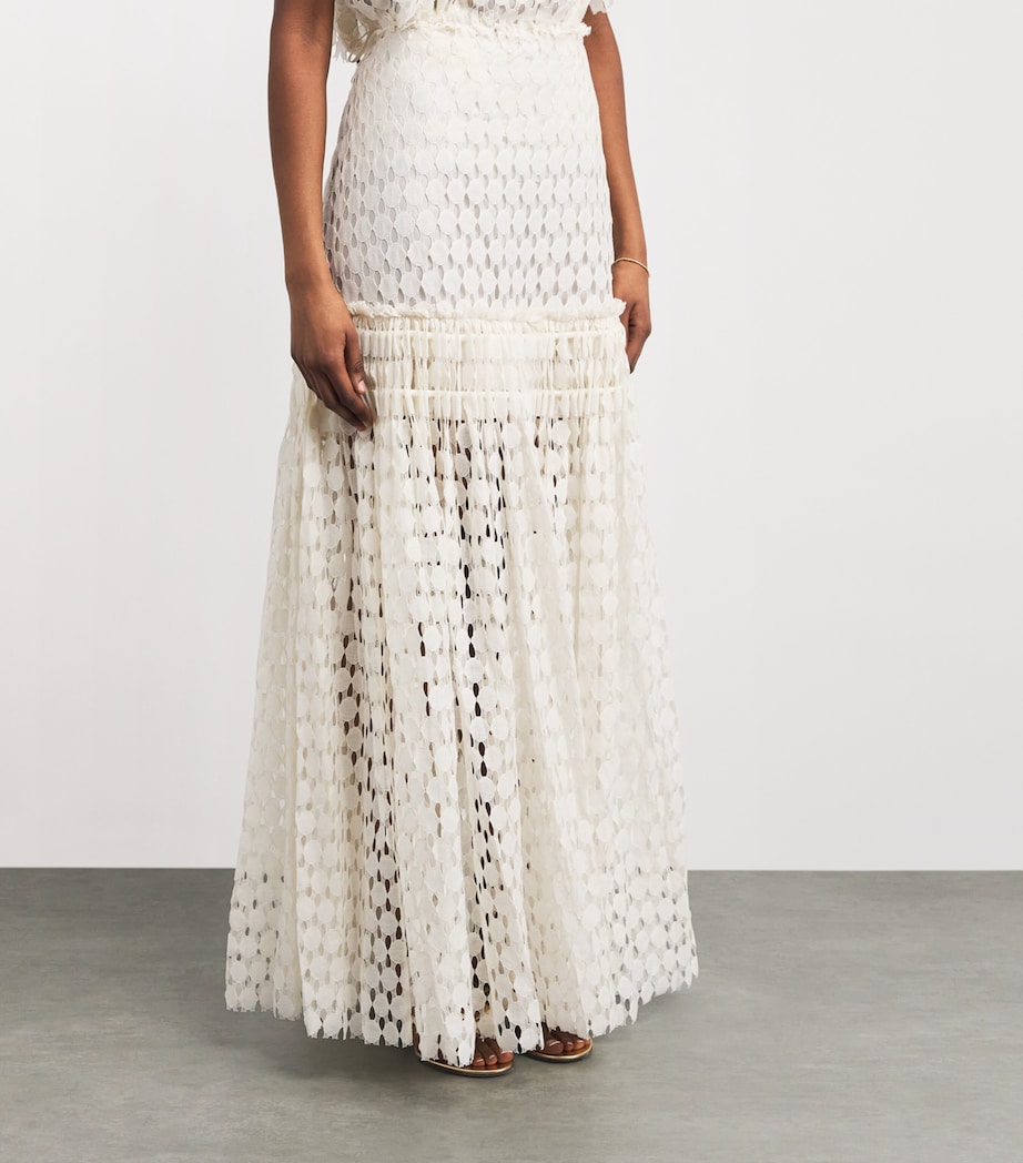 Ulla Johnson Womens Lace Aris Maxi Skirt Chalk Image 4