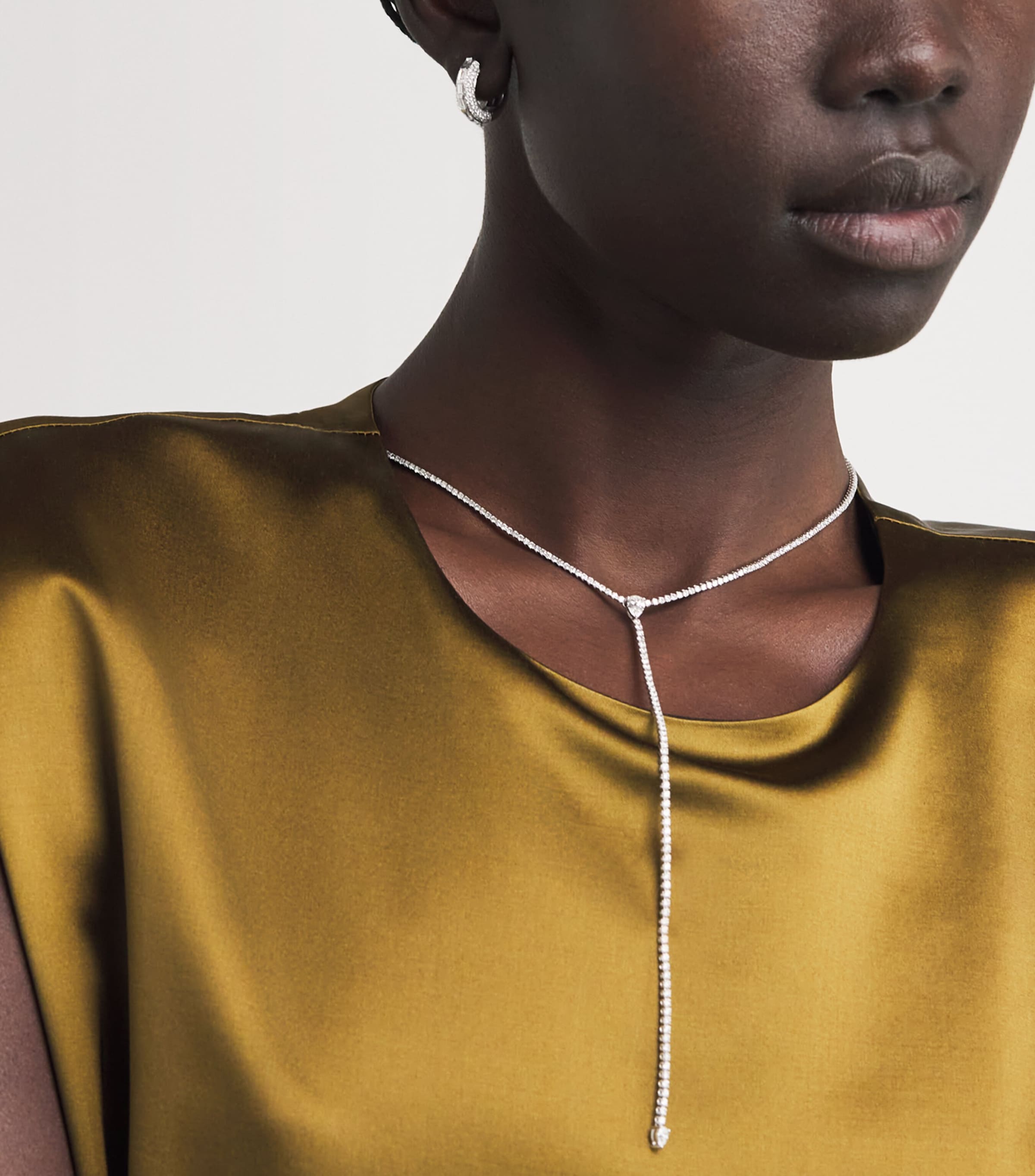 White Gold and Diamond Orbit Hoop Earrings WHITE GOLD Image 5