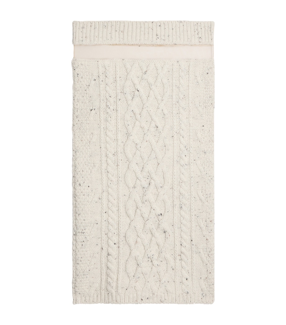 Schiaparelli Womens Wool Cable-Knit Midi Skirt Ecru Image 1