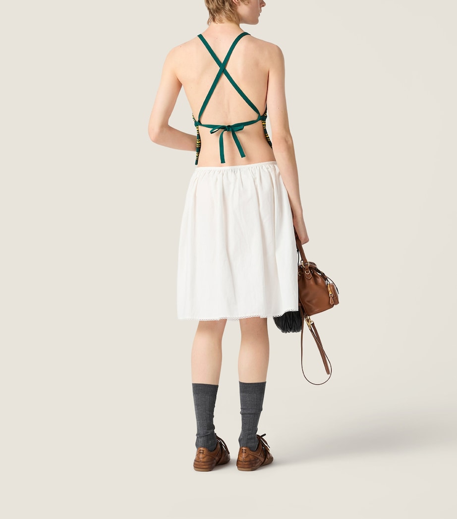 Miu Miu Womens Cotton Stripe Tank Top Green Image 3