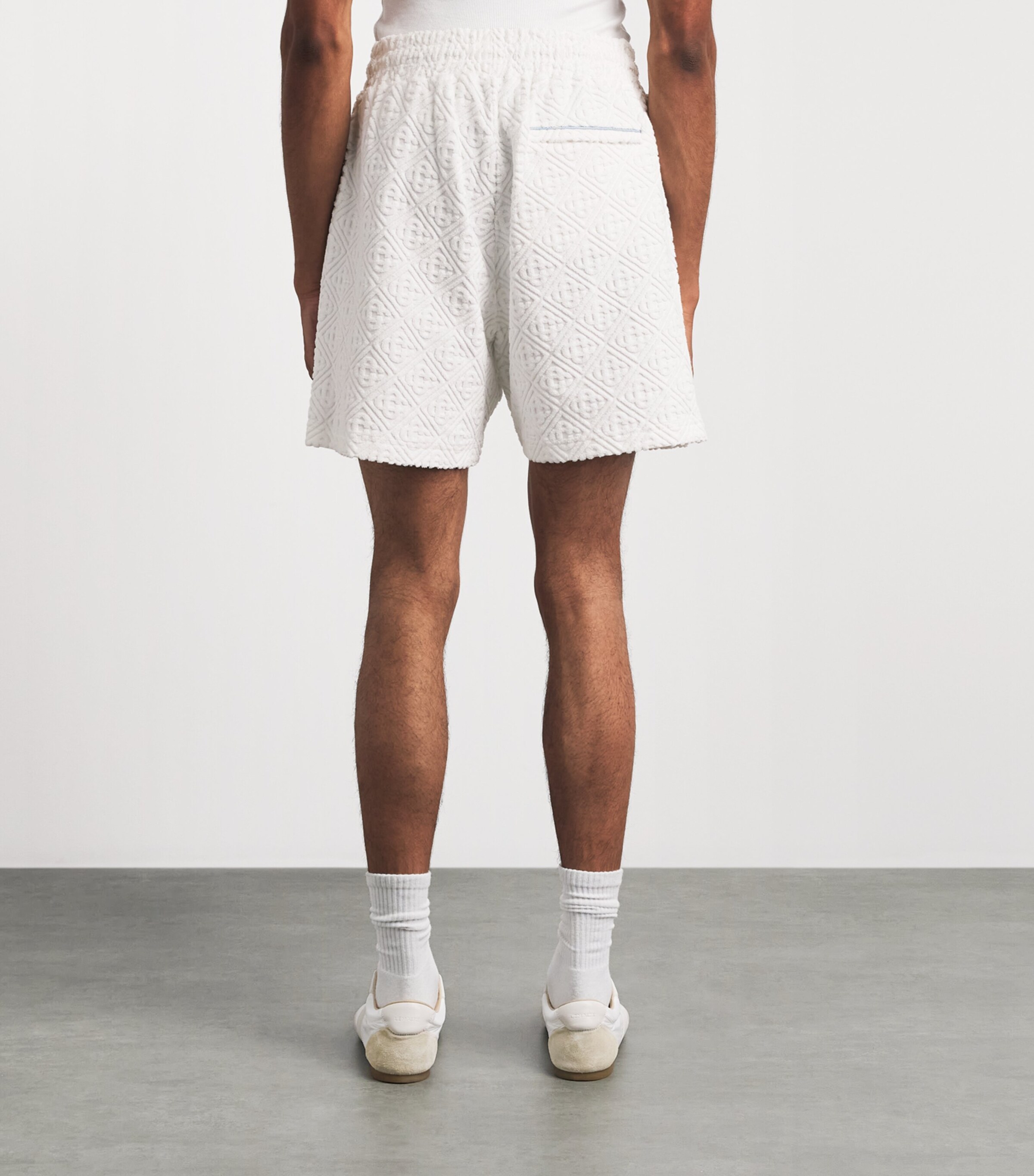 Casablanca Mens Towelling Monogram Shorts White Image 5