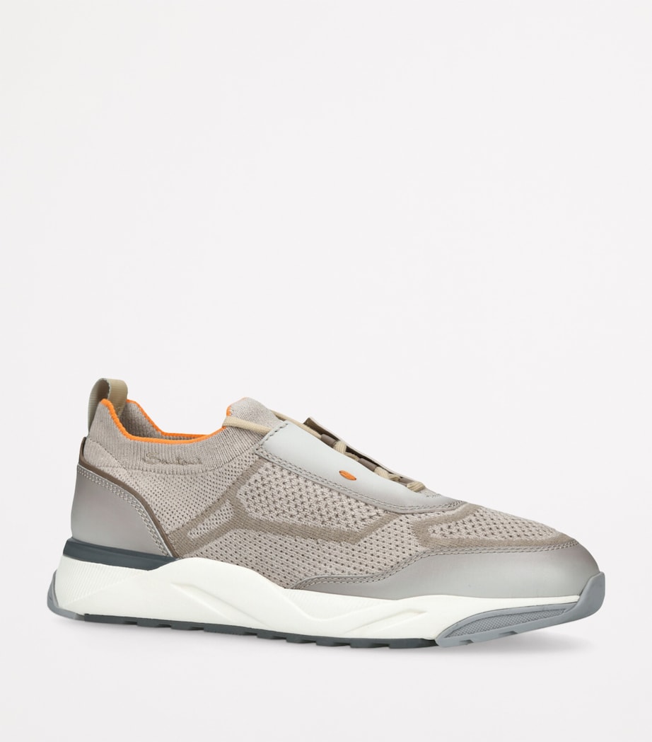 Santoni Tech-Knit Innova Sneakers Beige Image 3