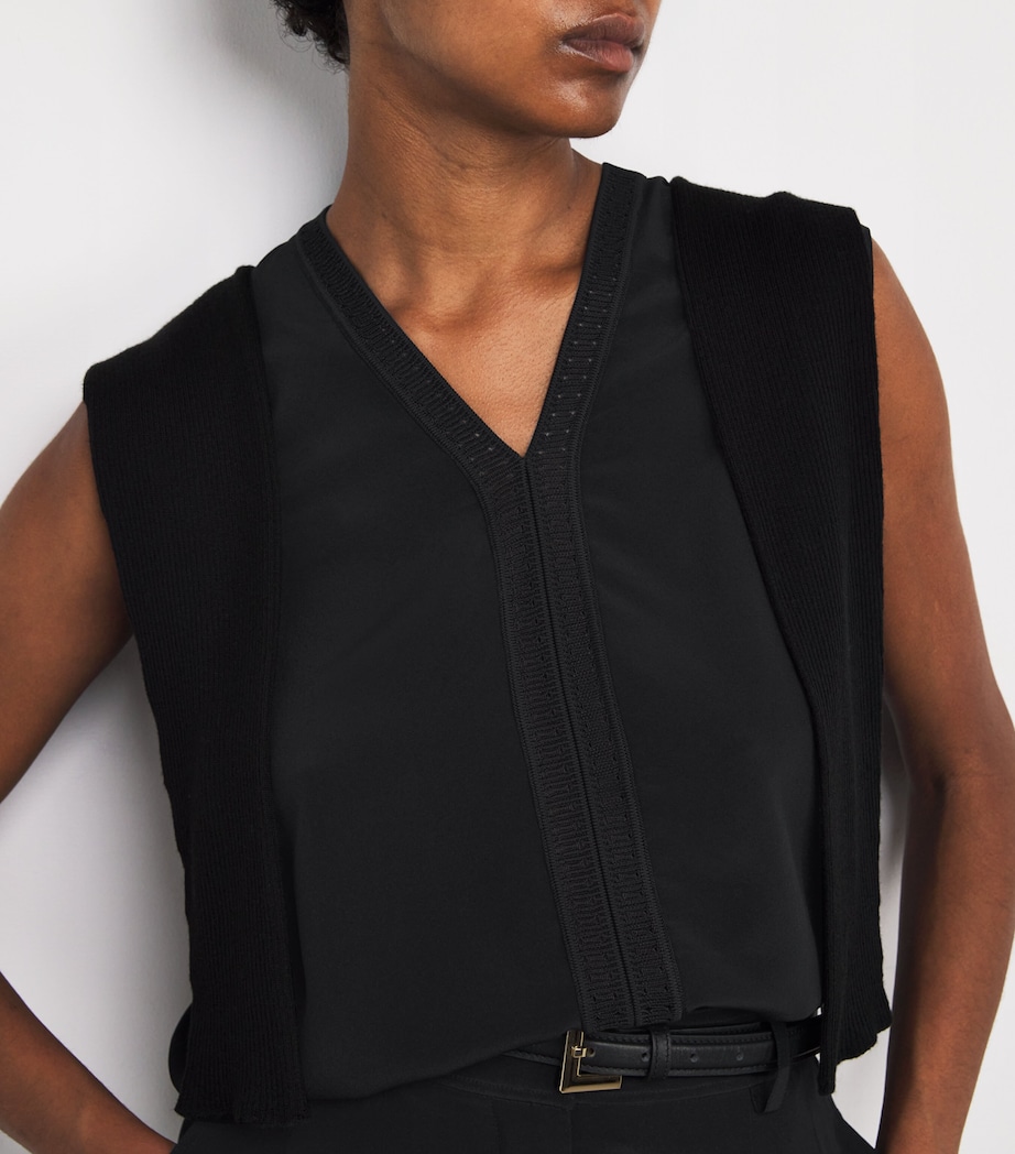 Crepe de Soie Silk Louis Blouse BLACK Image 6