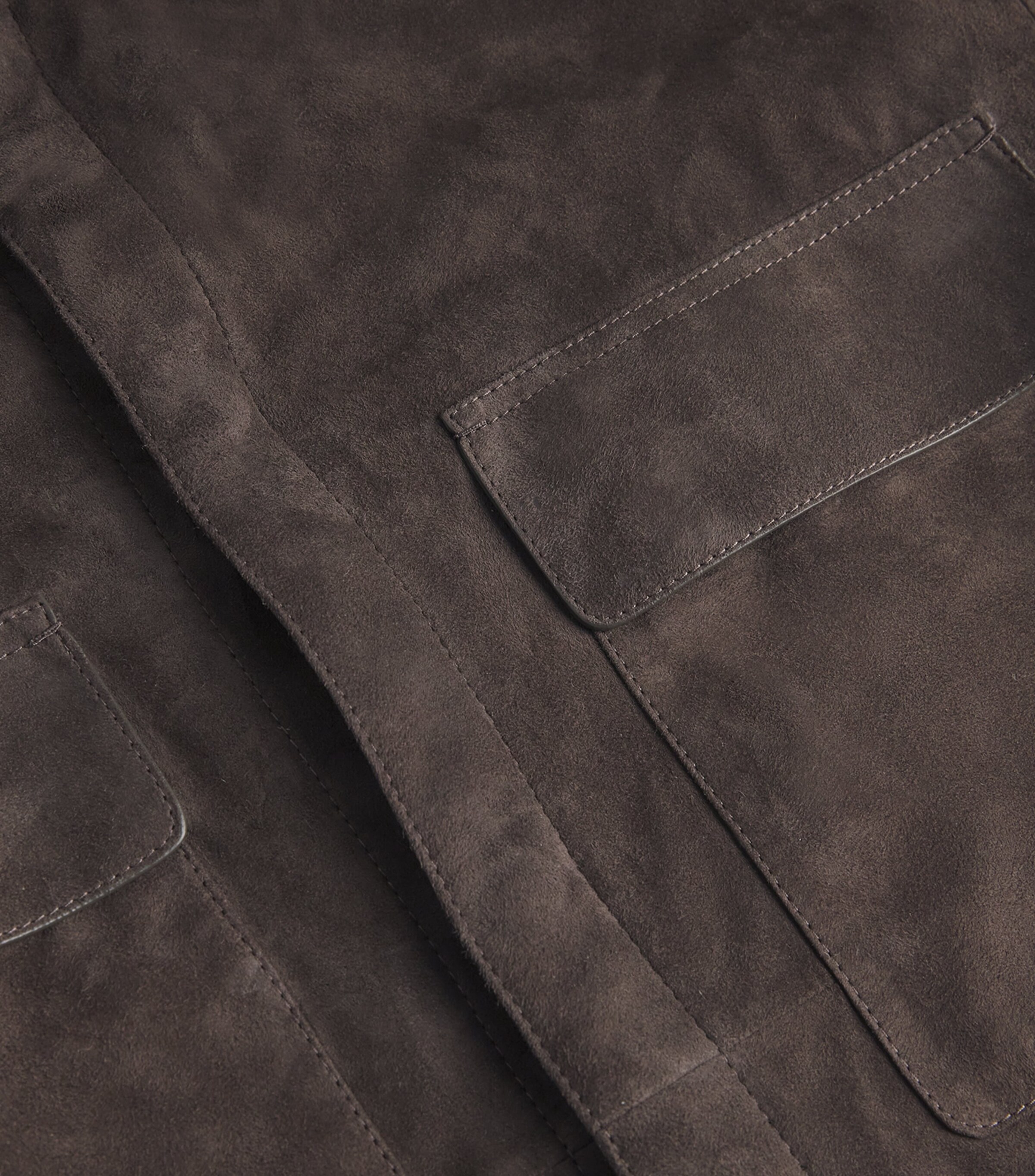 Agnona Mens Suede Overshirt Brown Cumin Image 5